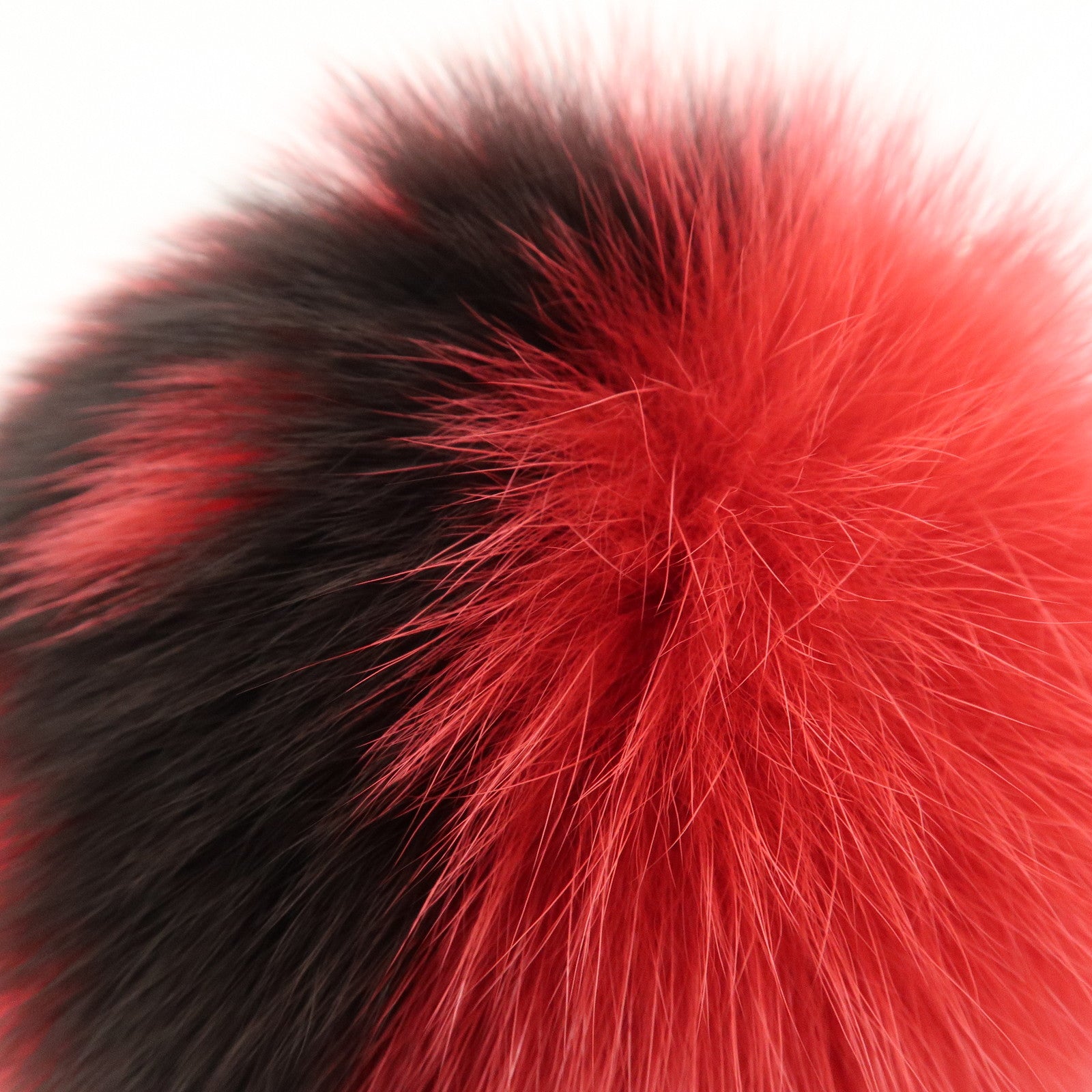 FENDI ABCHARM Inicial A Fur Pom Pom Charm Key Chain Bag Charm Red