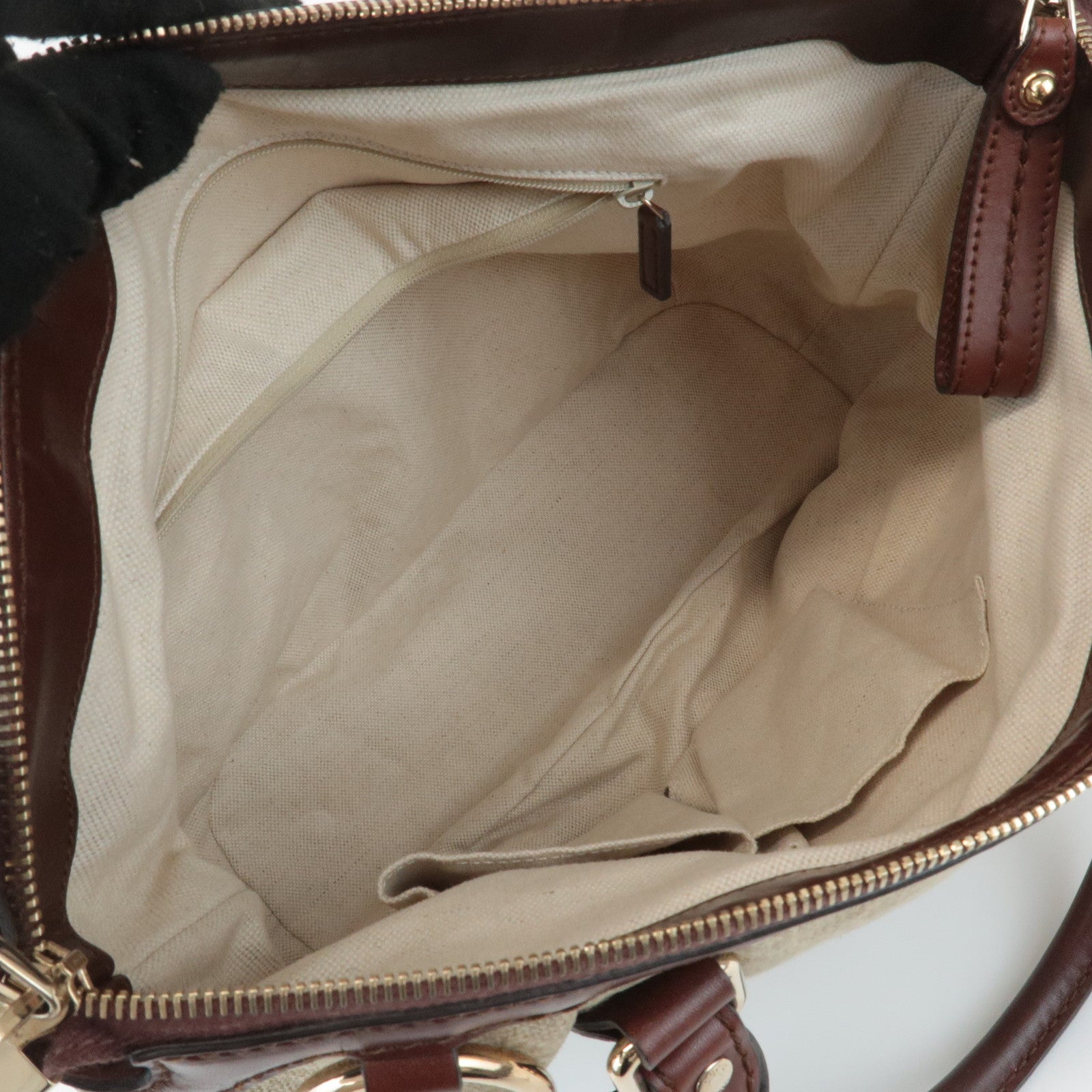 GUCCI Sukey GG Canvas Leather 2Way Bag Hand Bag Beige Brown 247902 Used