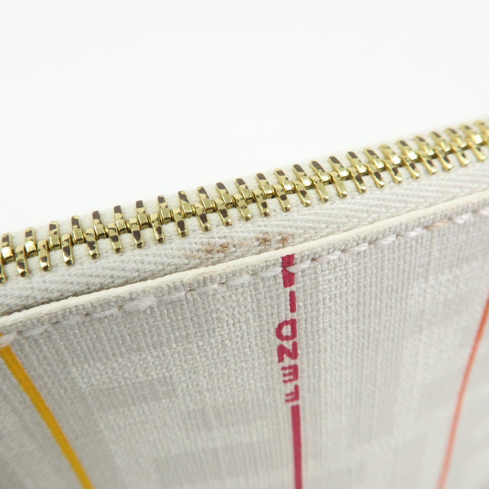 FENDI Zucca PVC Chain Accessory Pouch Hand Bag White 8BR592