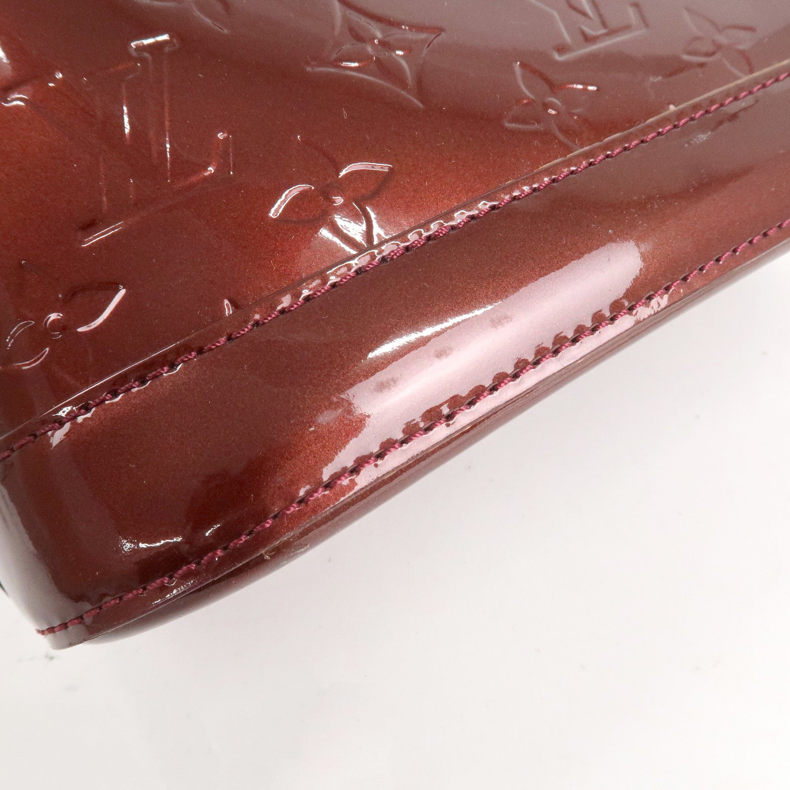 Louis Vuitton Monogram Vernis Alma BB 2Way Hand Bag Rouge M91676 Used