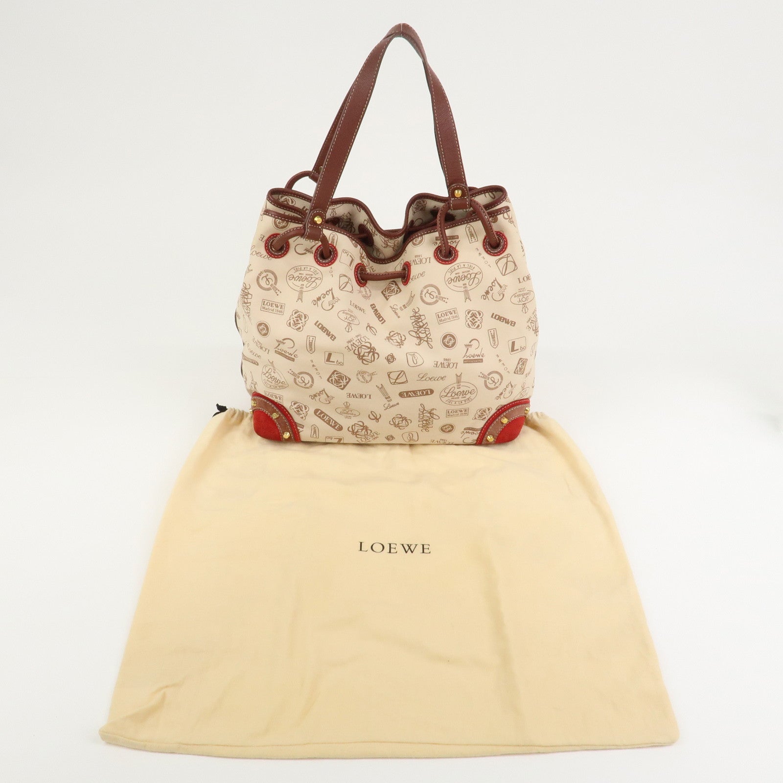 LOEWE Anagram Canvas Suede Leather Tote Bag 160th Anniversary
