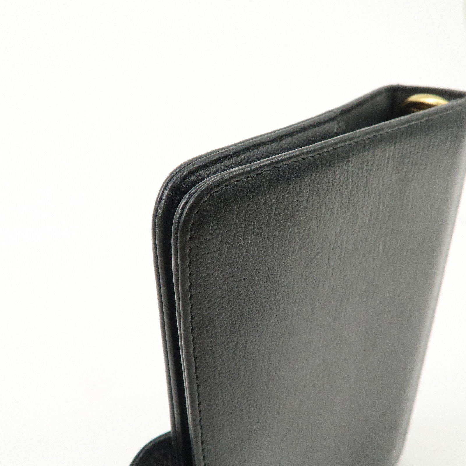 CHANEL COCO Mark Leather Planner Cover Black Gold Hardware Used