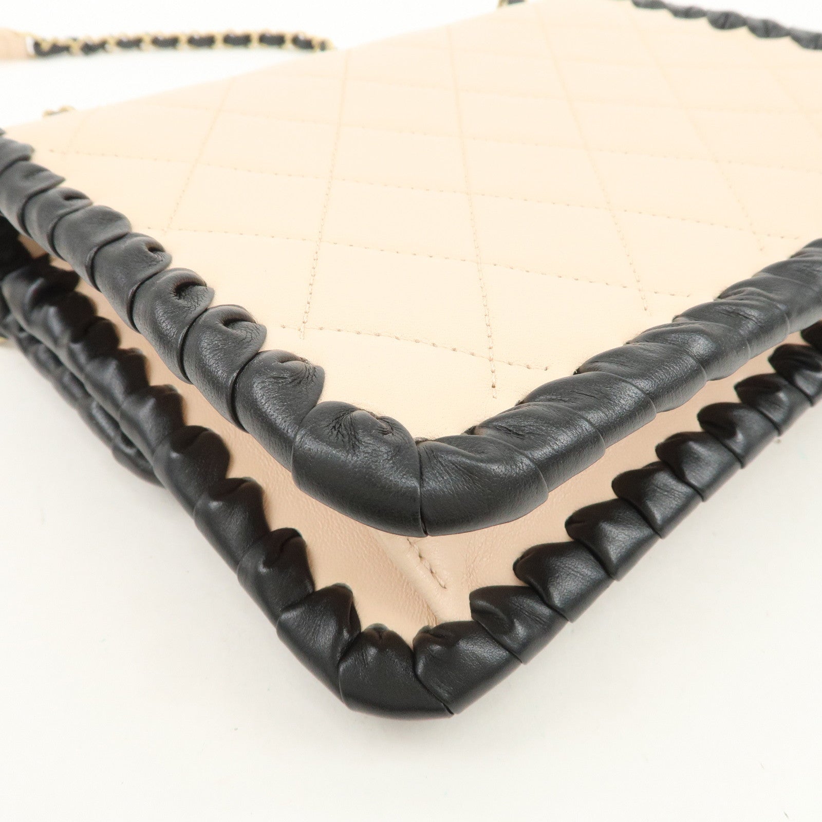 CHANEL Matelasse Mini Flap Lamb Skin Chain Shoulder Bag AS2495