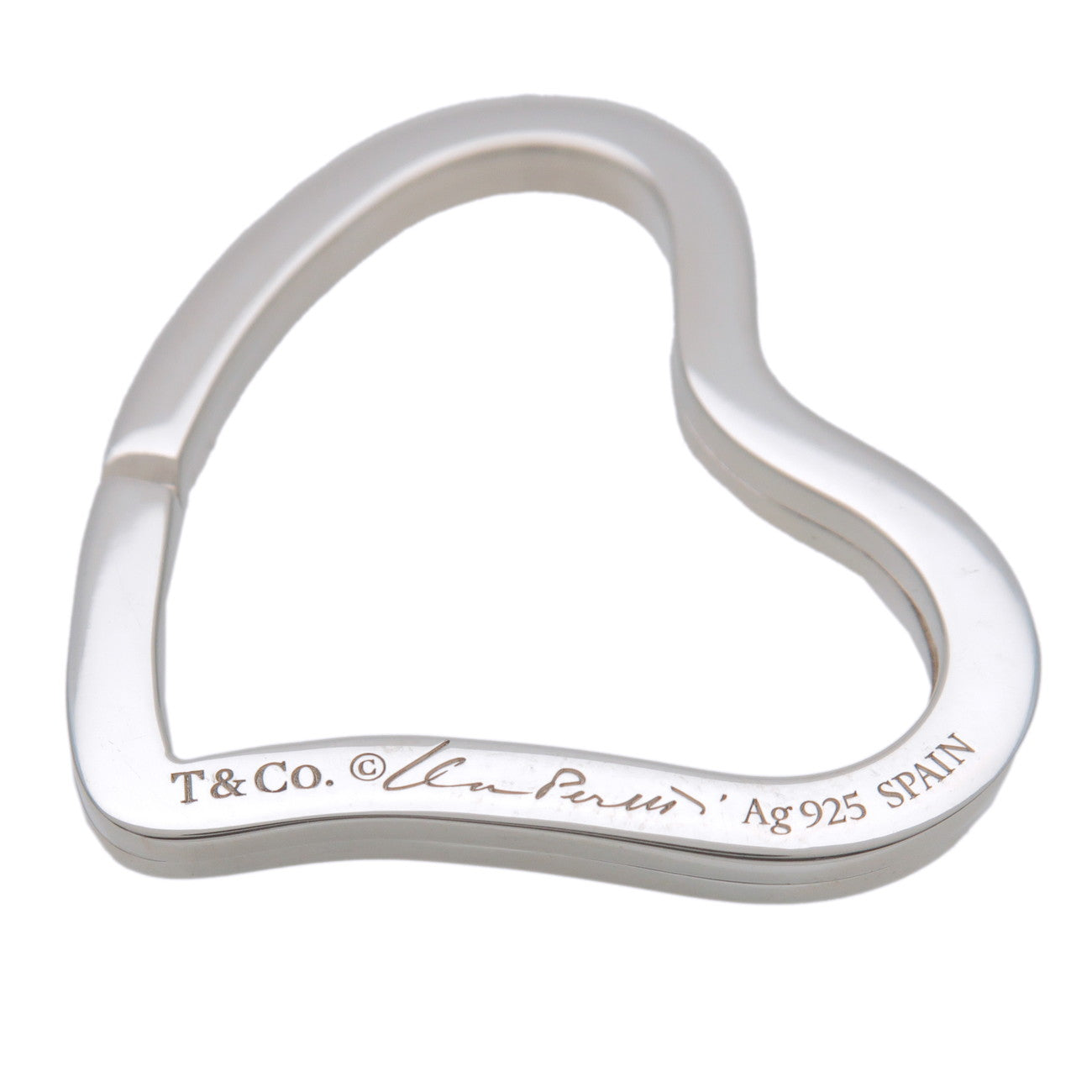 Tiffany&Co. Open Heart Key Ring Key Chain SV925 Silver
