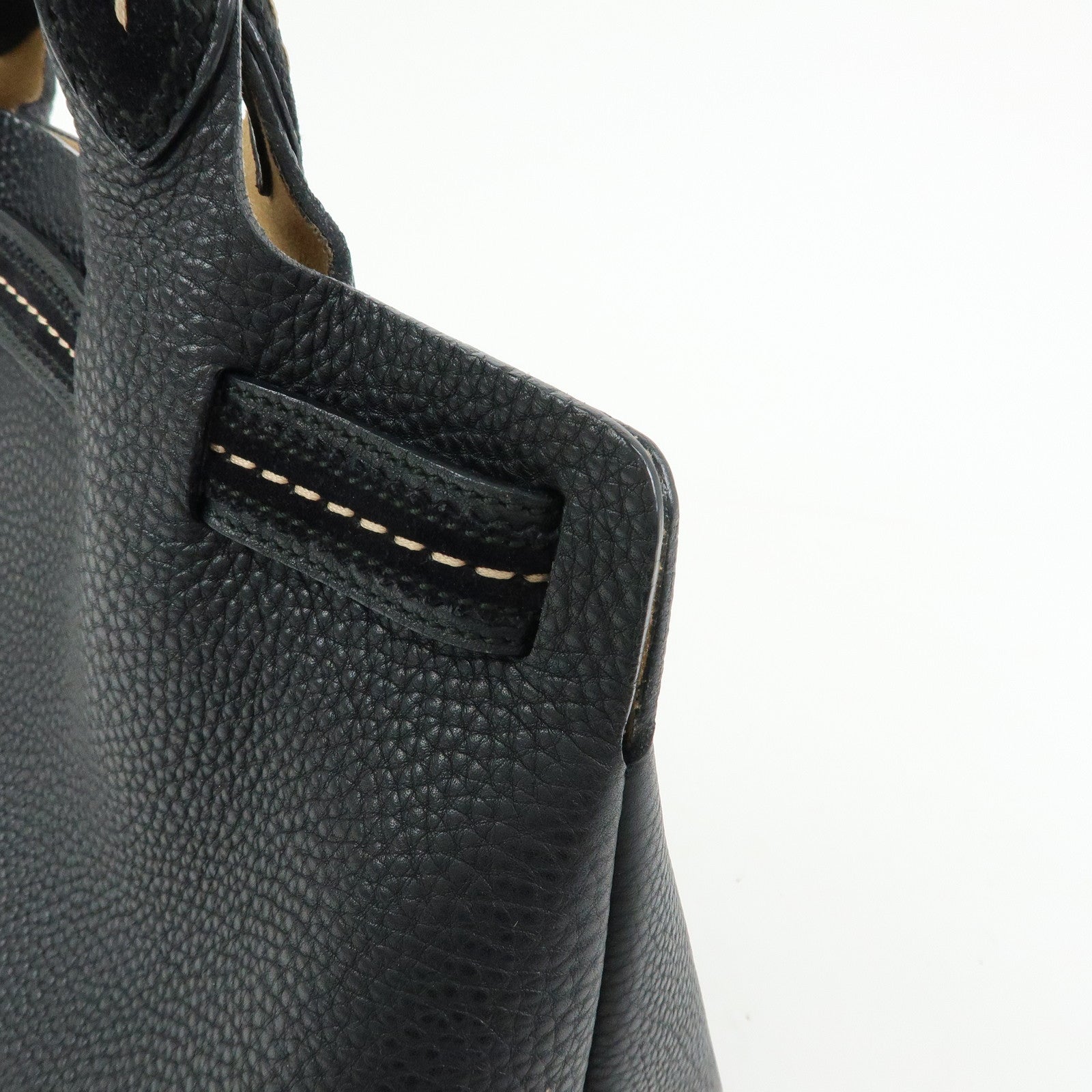 Ferragamo Leather 2Way Bag Tote Bag Hand Bag Black
