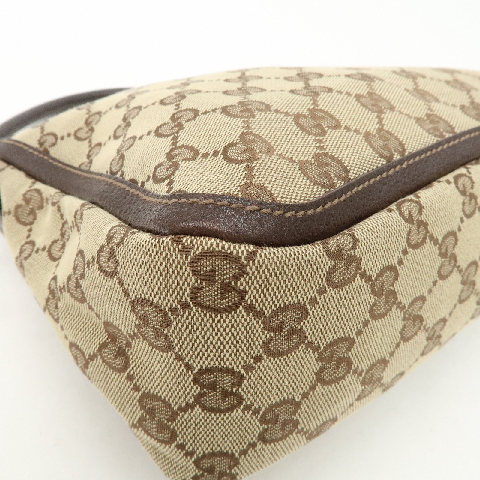 GUCCI GG Canvas Shoulder Bag Hand Bag Beige Brown 146244