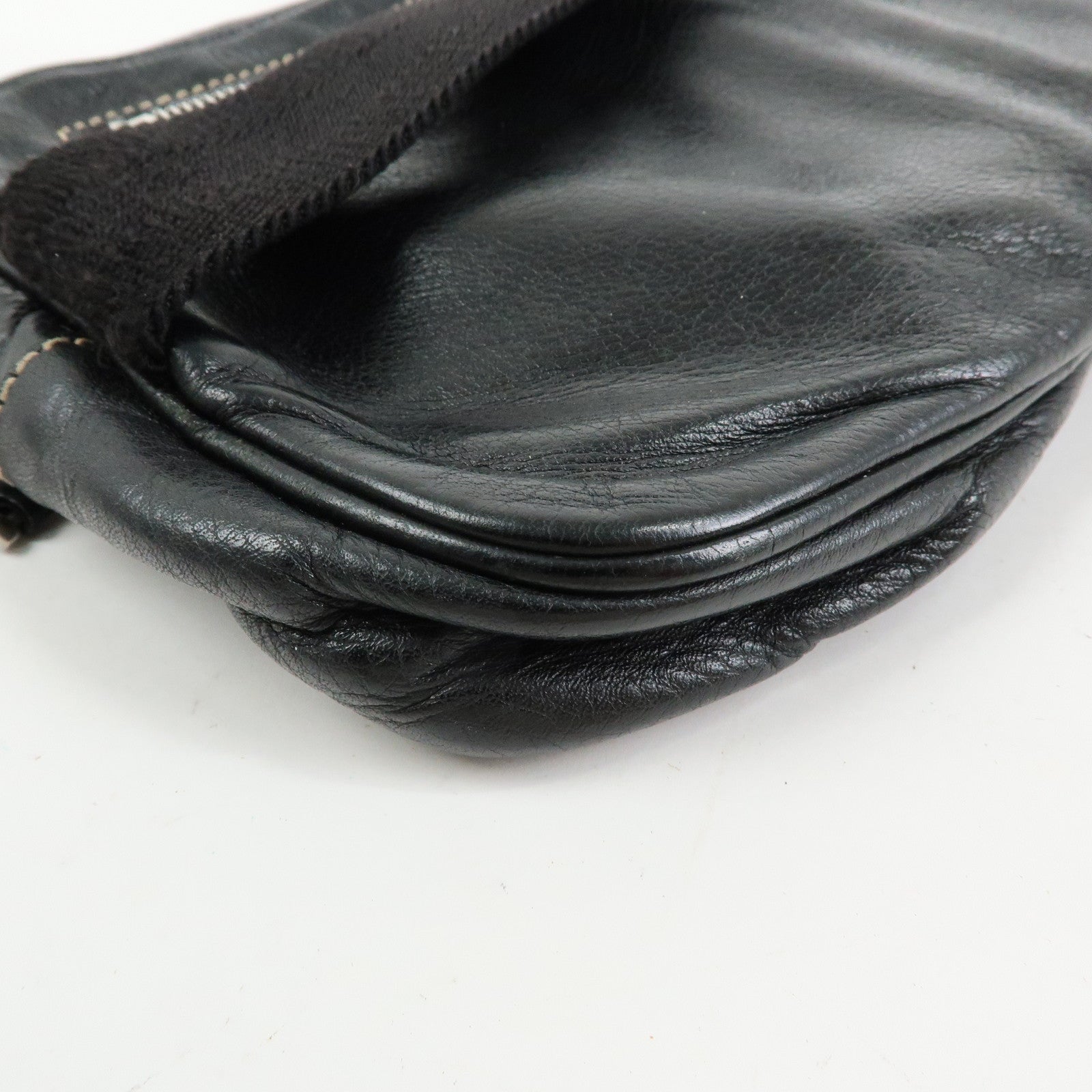 GUCCI Leather Waist Pouch Body Bag Crossbody Bag Black 201846