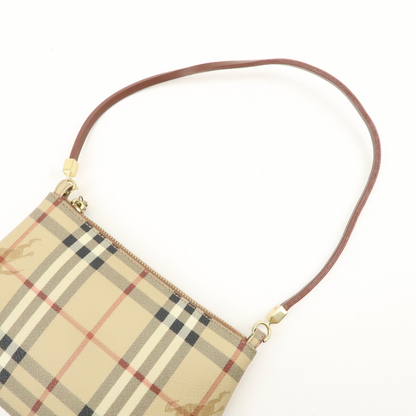 BURBERRY Nova Plaid PVC Shoulder Bag Hand Bag Beige Brown