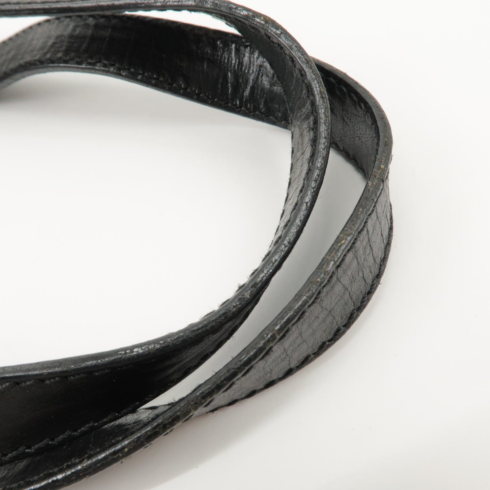 FENDI Zucchino Leather Canvas Tote Bag Hand Bag Black 8BH161 Used