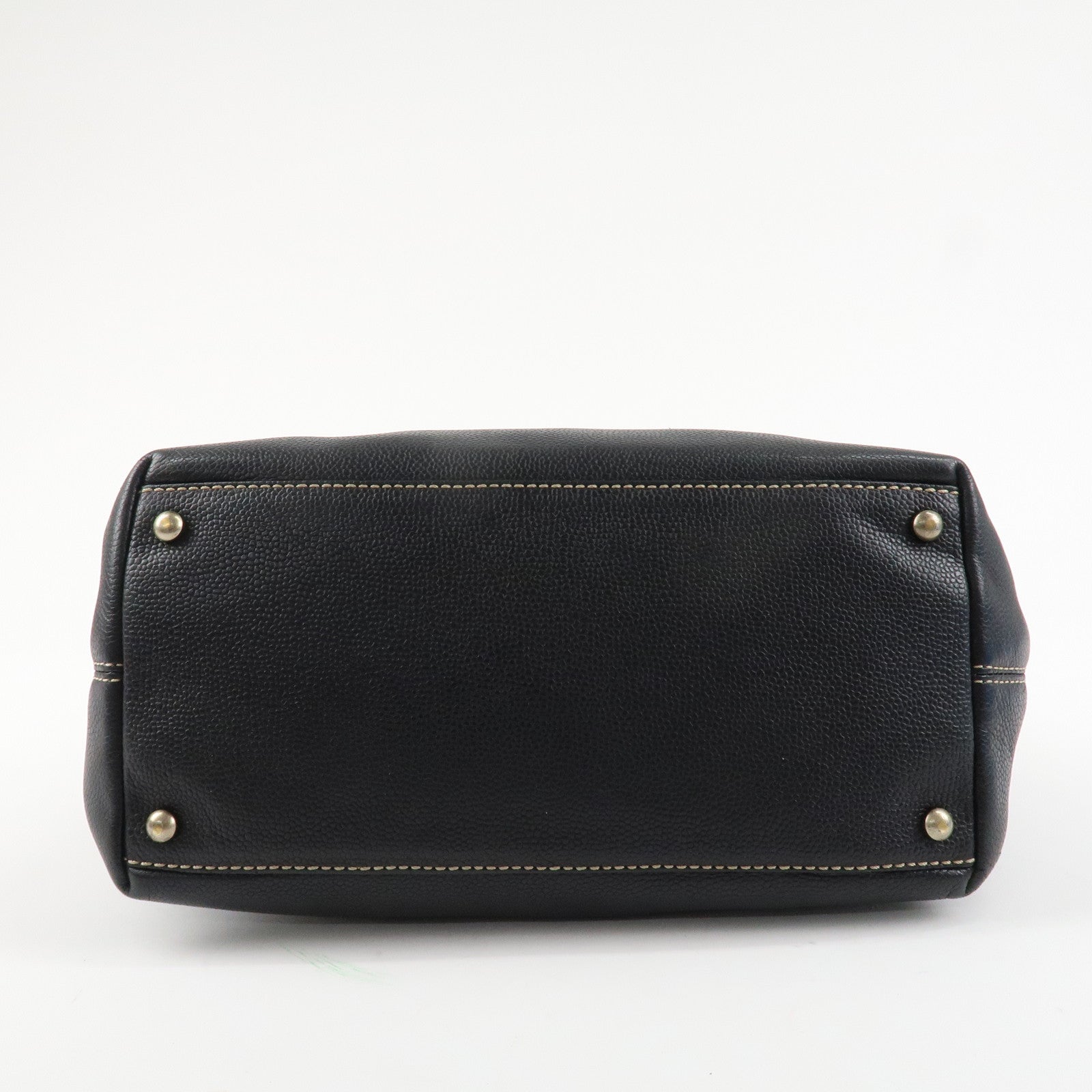 CHANEL Caviarskin COCO Mark Turn Lock 2Way Hand Bag Black Used