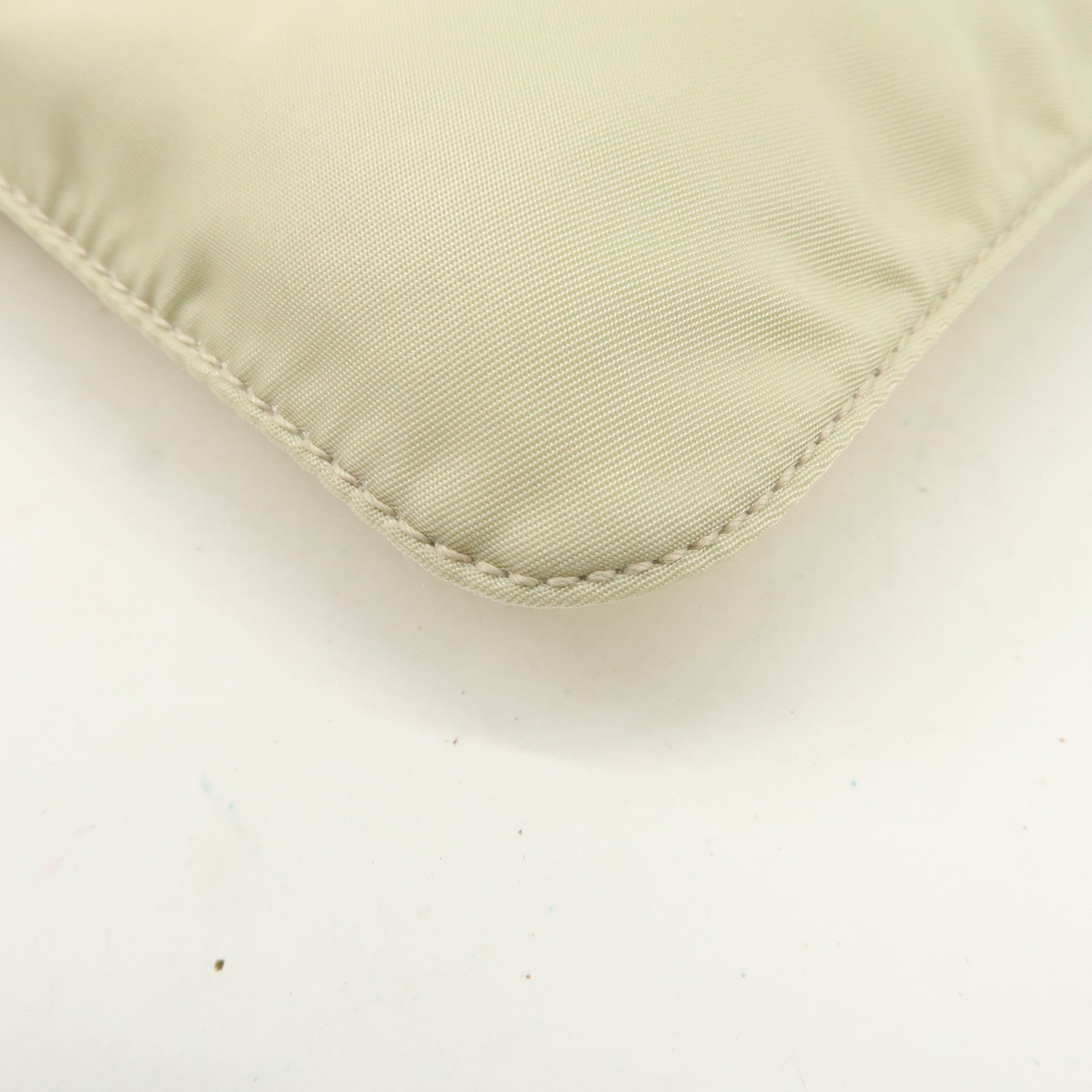 PRADA Triangle Logo Nylon Shoulder Bag Crossbody Bag Beige B7372 Used