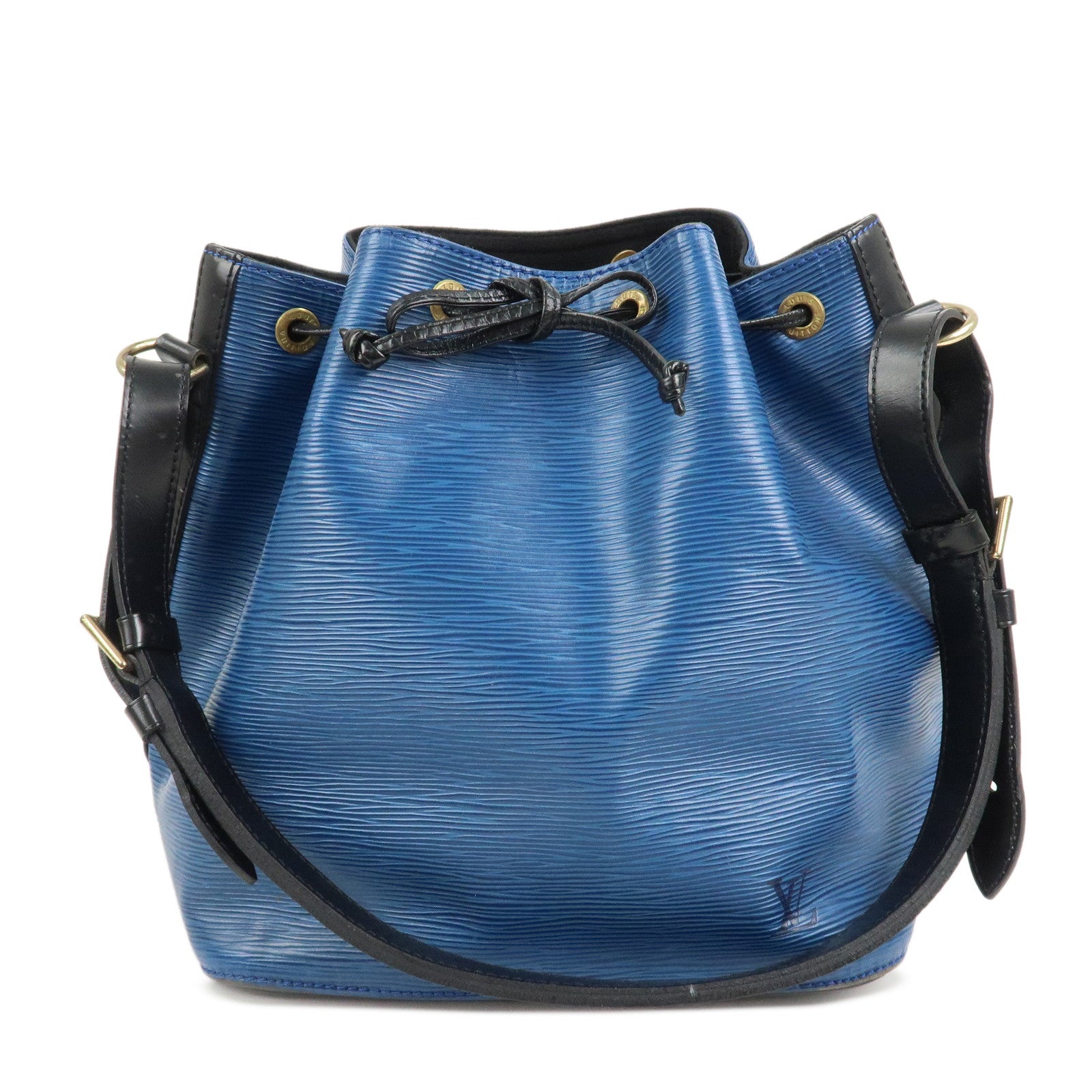 Louis Vuitton Epi Leather Petit Noe Bicolor Noir Toledo Blue M44152