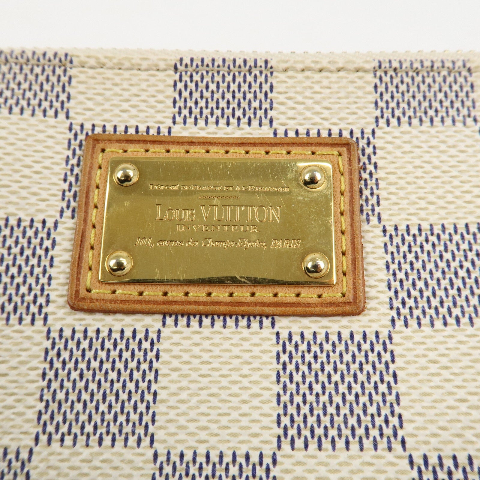 Louis Vuitton Damier Azur Pochette Milla MM Mini Pouch N60027 Used