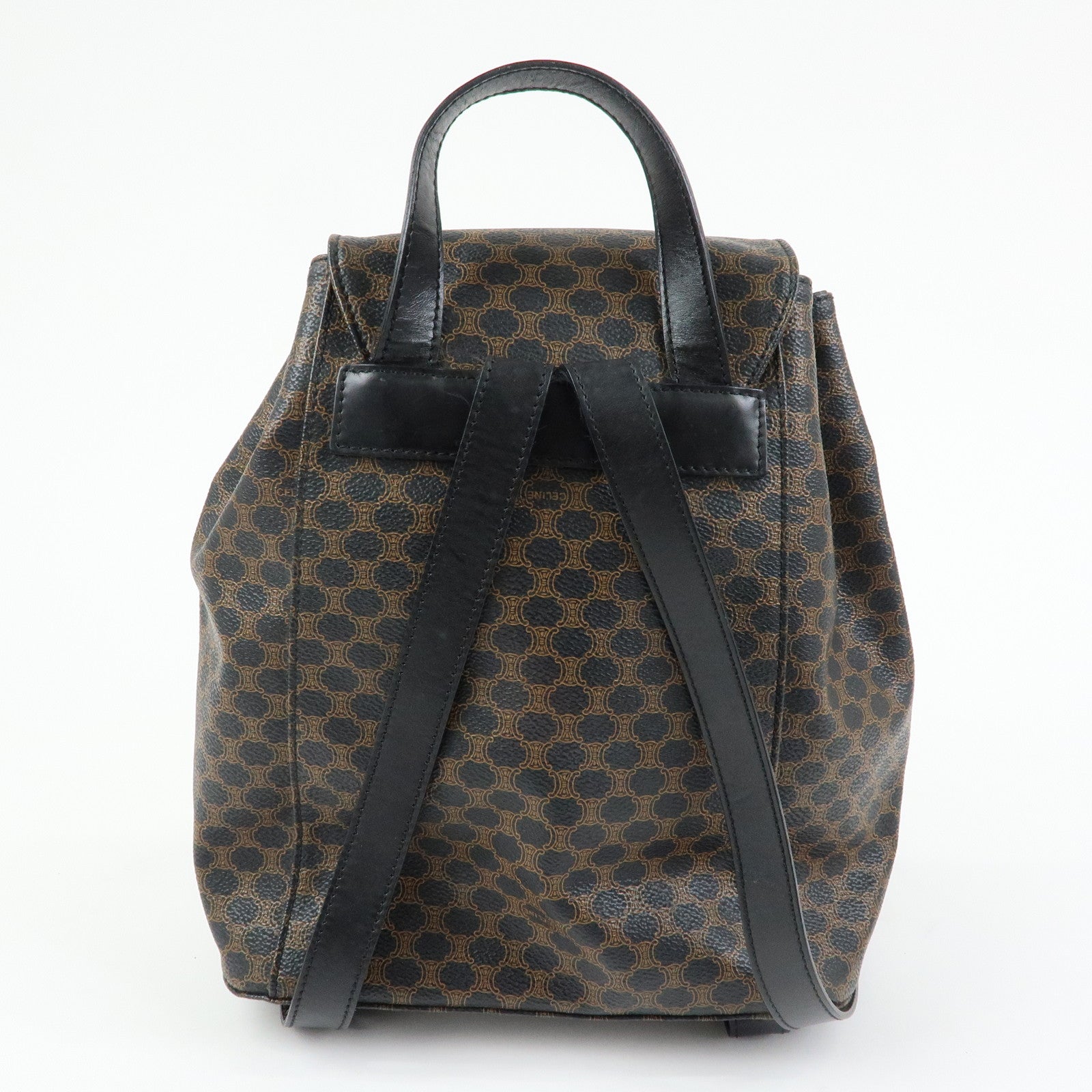 CELINE Macadam PVC Leather Backpack Black Brown