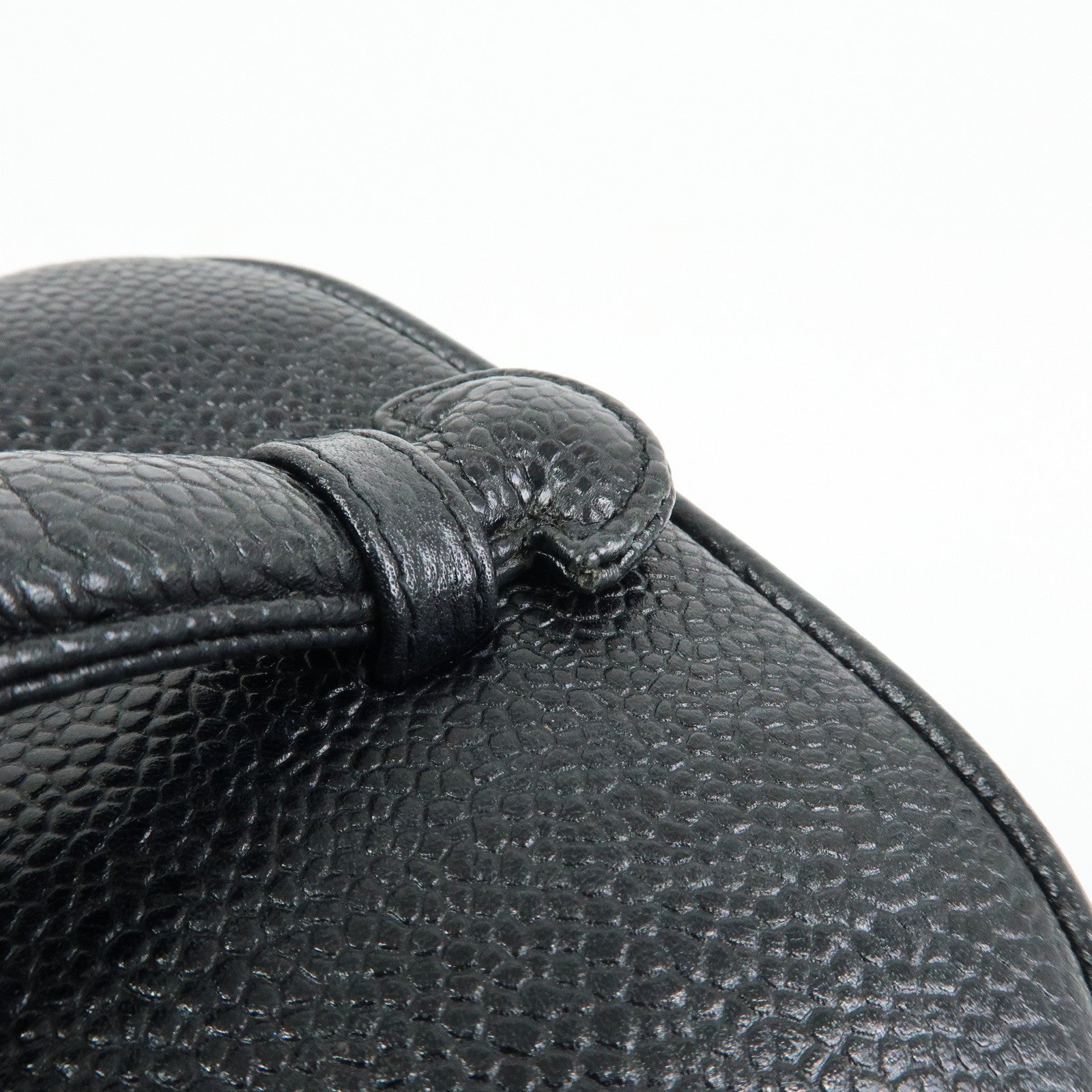 CHANEL COCO Mark Cavairskin Vanity Bag Hand Bag Black A01998