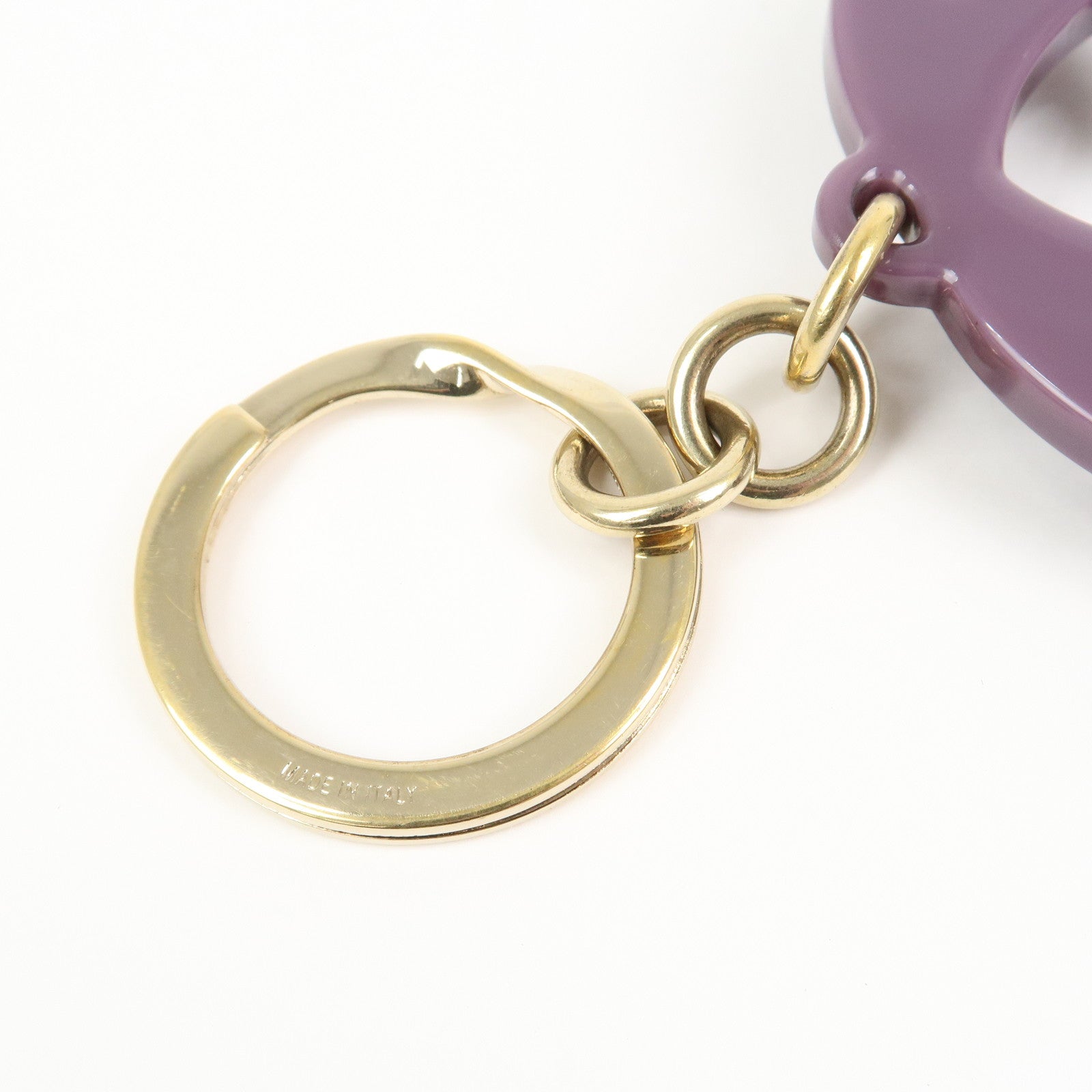 GUCCI Interlocking G Bijou Bag Charm Key Holder Purple 354359