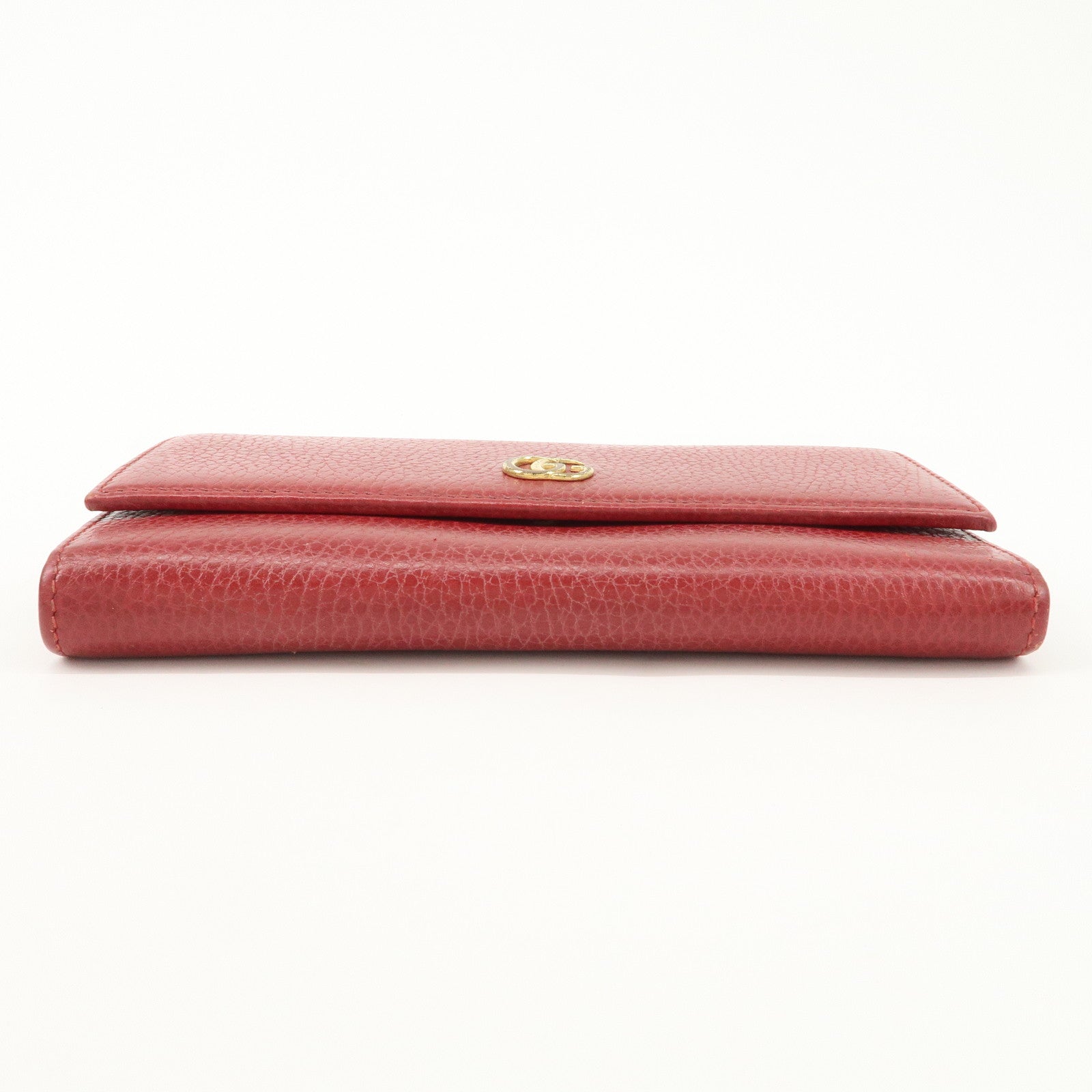 GUCCI GG Marmont Leather Continental Long Wallet Red 456116 Used
