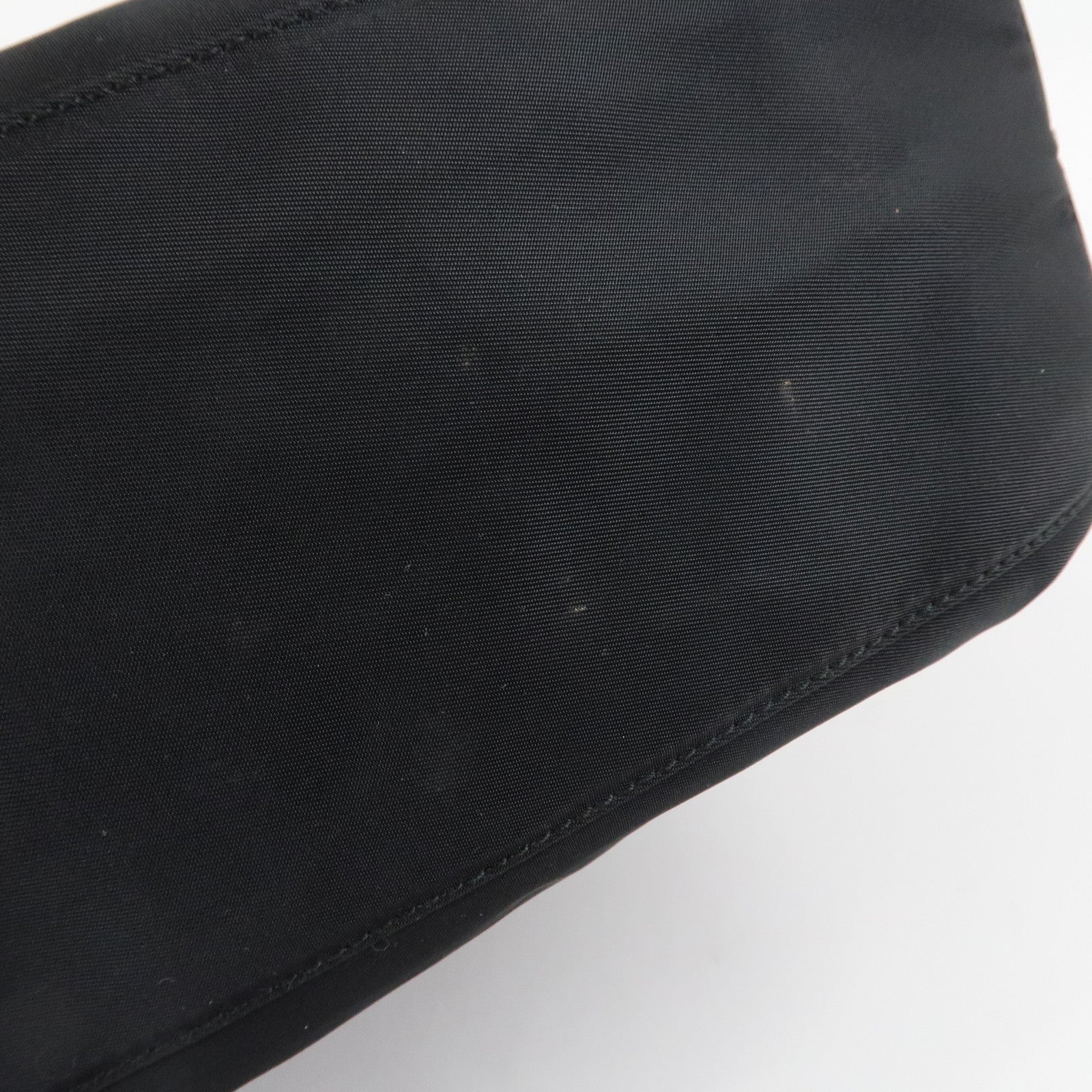 PRADA Triangle Logo Nylon Hand Bag Shoulder Bag Black H5692