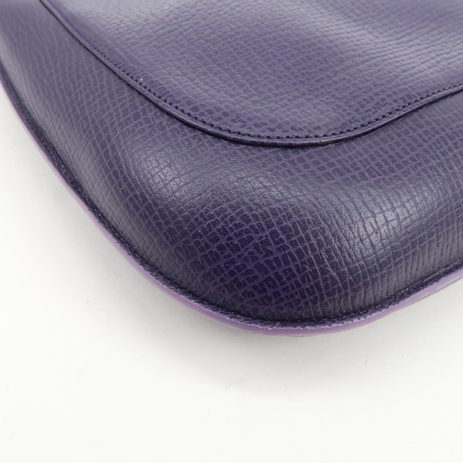 LOEWE Leather Shoulder Bag Hand Bag Purple