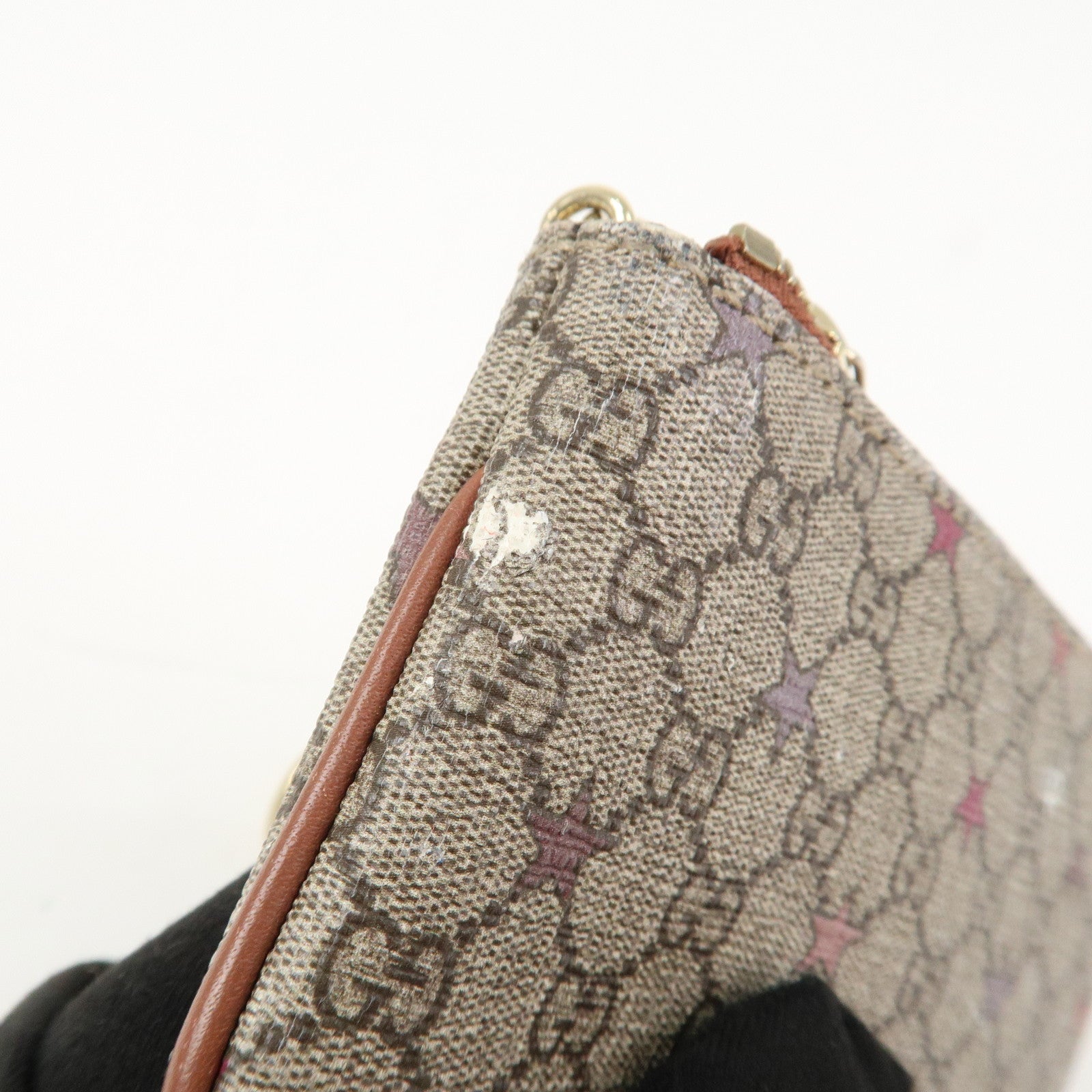 GUCCI GG Supreme PVC Coin Case Key Case Beige 233183