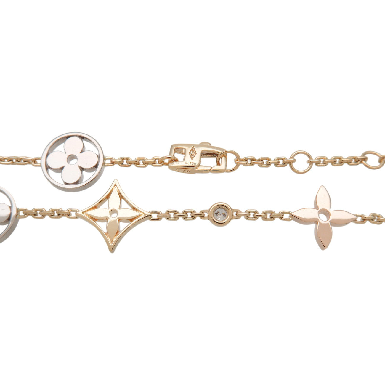 Louis Vuitton Monogram Idylle 2PDaimond Bracelet 750WG/PG/YG Q95286