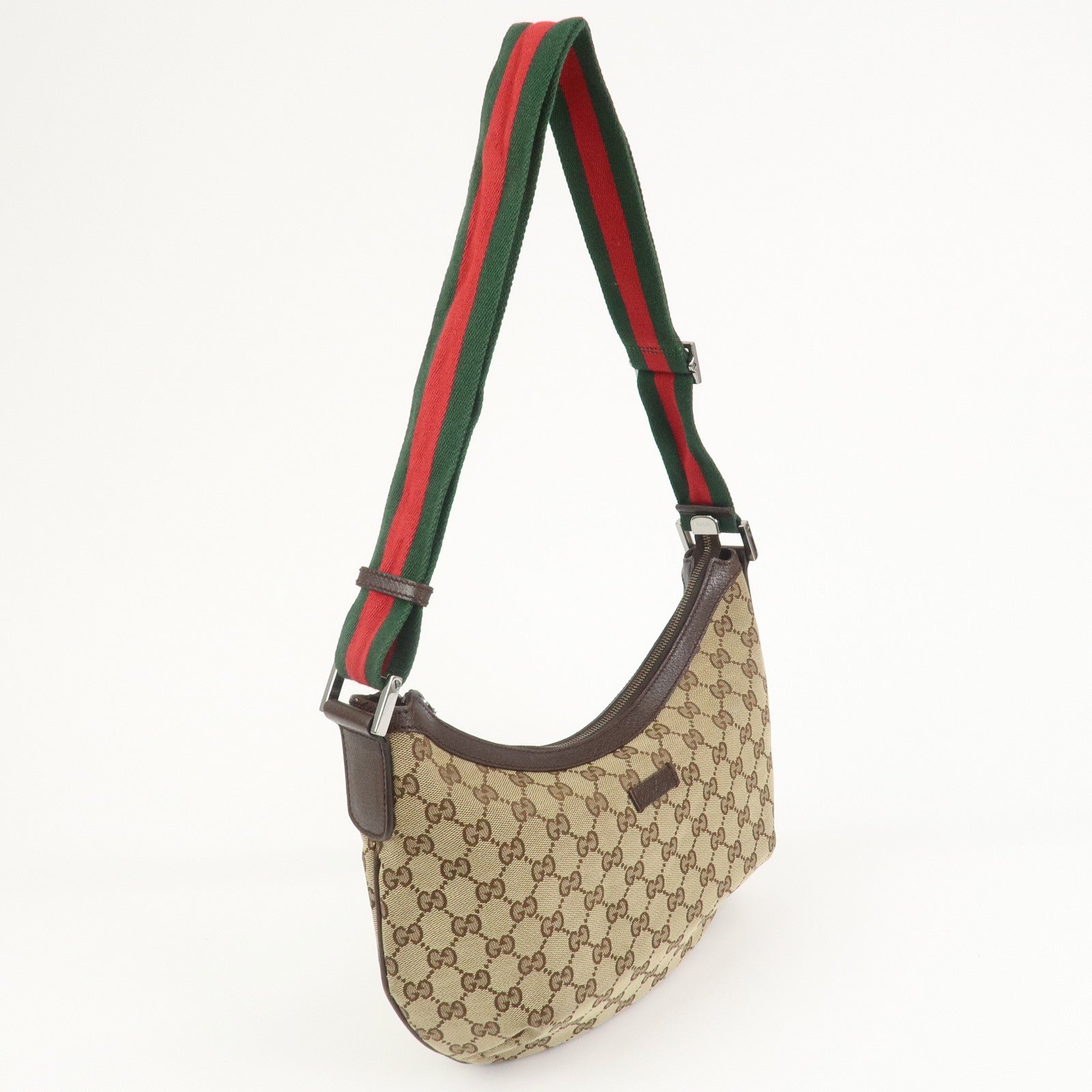 GUCCI Sherry GG Canvas Leather Shoulder Bag Beige Brown 181092