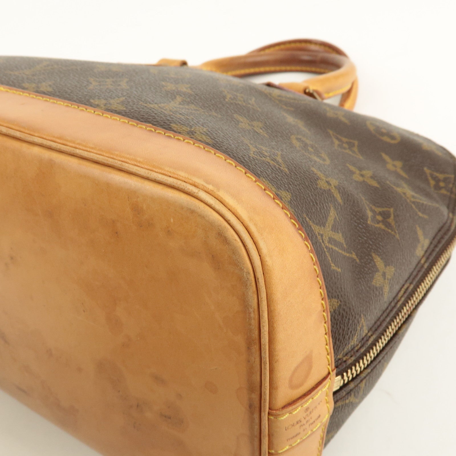 Louis Vuitton Monogram Alma Hand Bag Brown M51130 Used