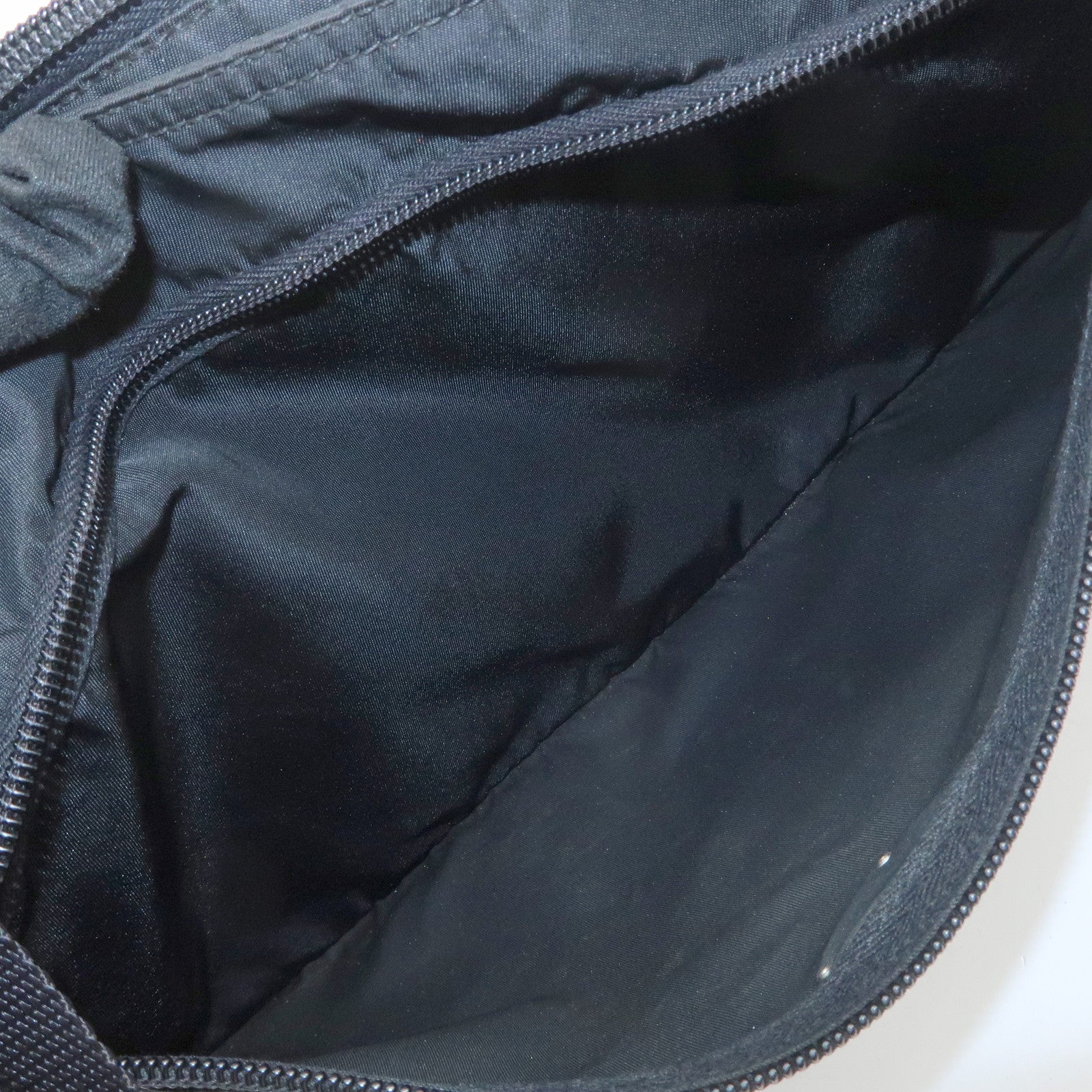 PRADA Triangle Logo Nylon Leather Shoulder Bag Crossbody Bag Black