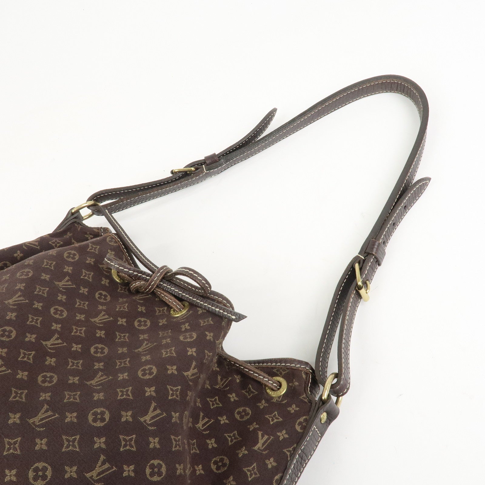 Louis Vuitton Monogram Mini Lin Noe Shoulder Bag Ebene M95229
