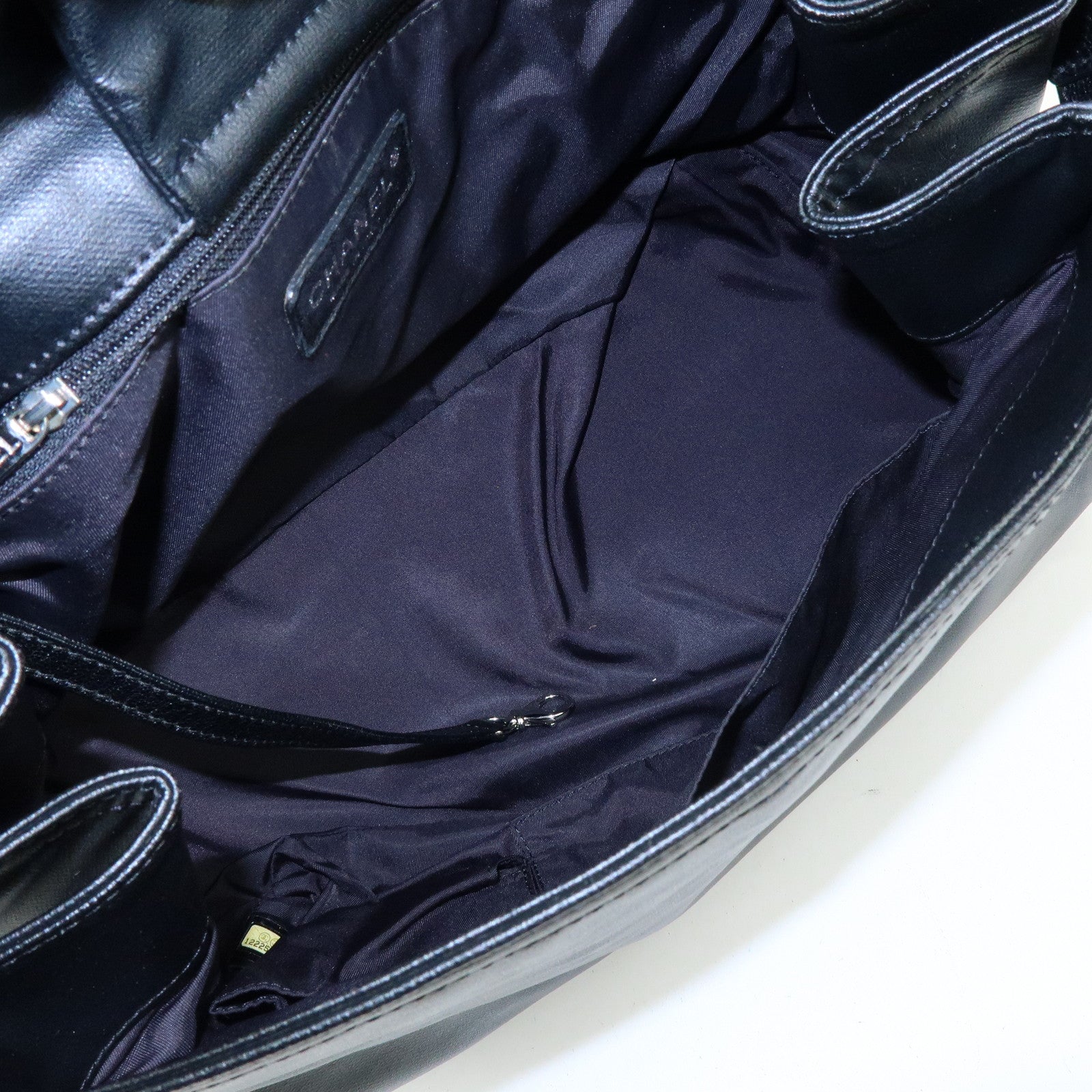 CHANEL Paris Biarritz PVC Coated Canvas Leather Shoulder Bag Black