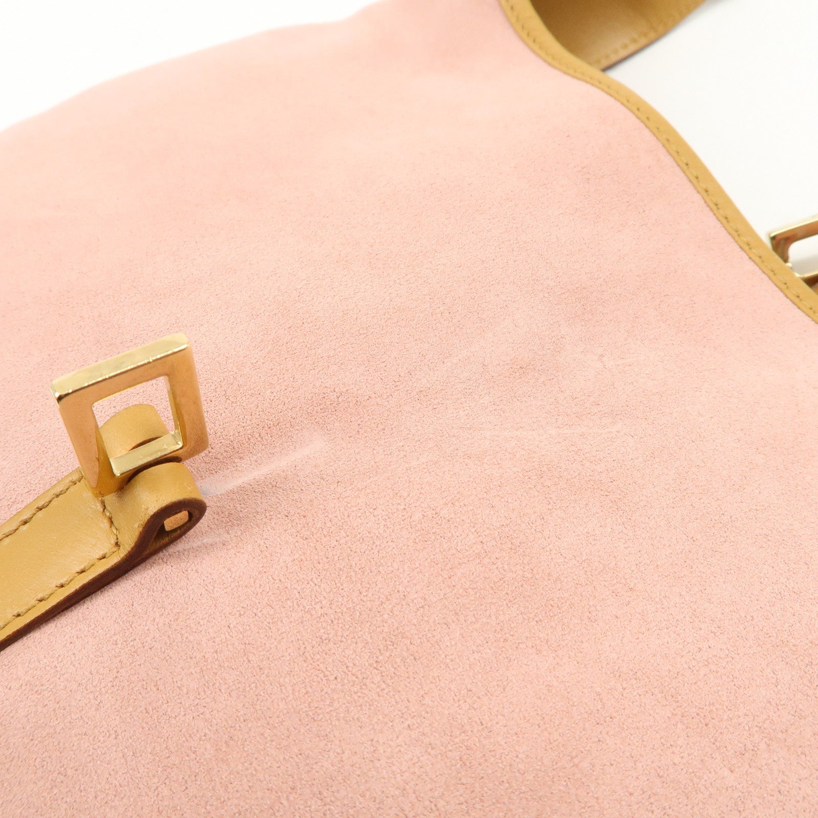 GUCCI Bamboo Kandinsky Suede Shoulder Bag Pink Beige 001.4060