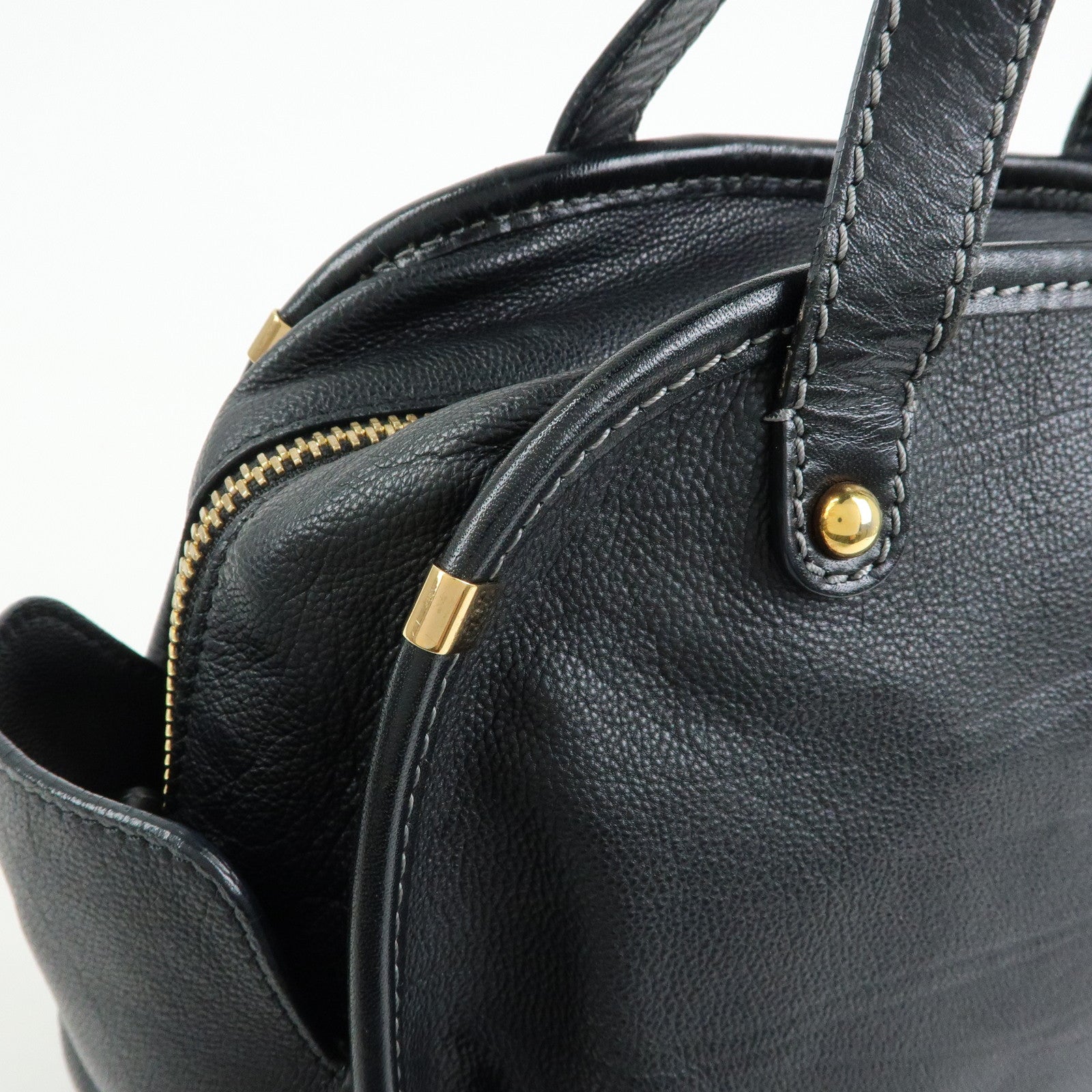 Chloe Susan Leather 2Way Bag Shoulder Bag Hand Bag Black