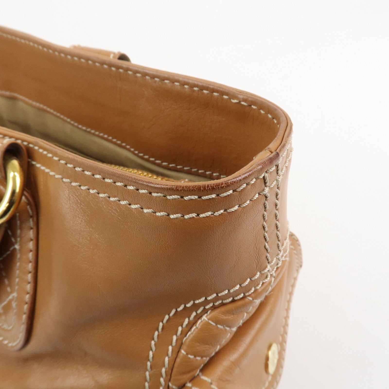 CELINE Macadam Leather Boogie Bag Hand Bag Tote Bag Brown