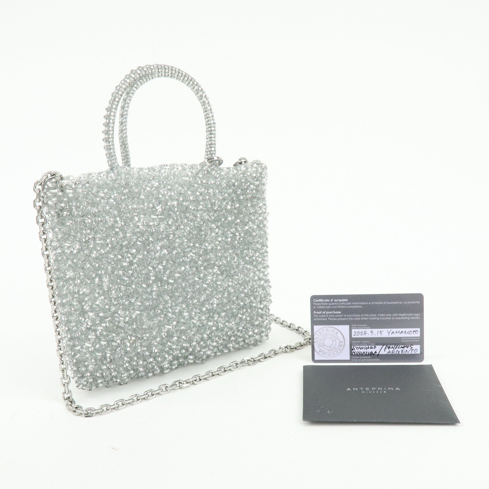 ANTEPRIMA PVC 2Way Bag Hand Bag Shoulder Bag Silver
