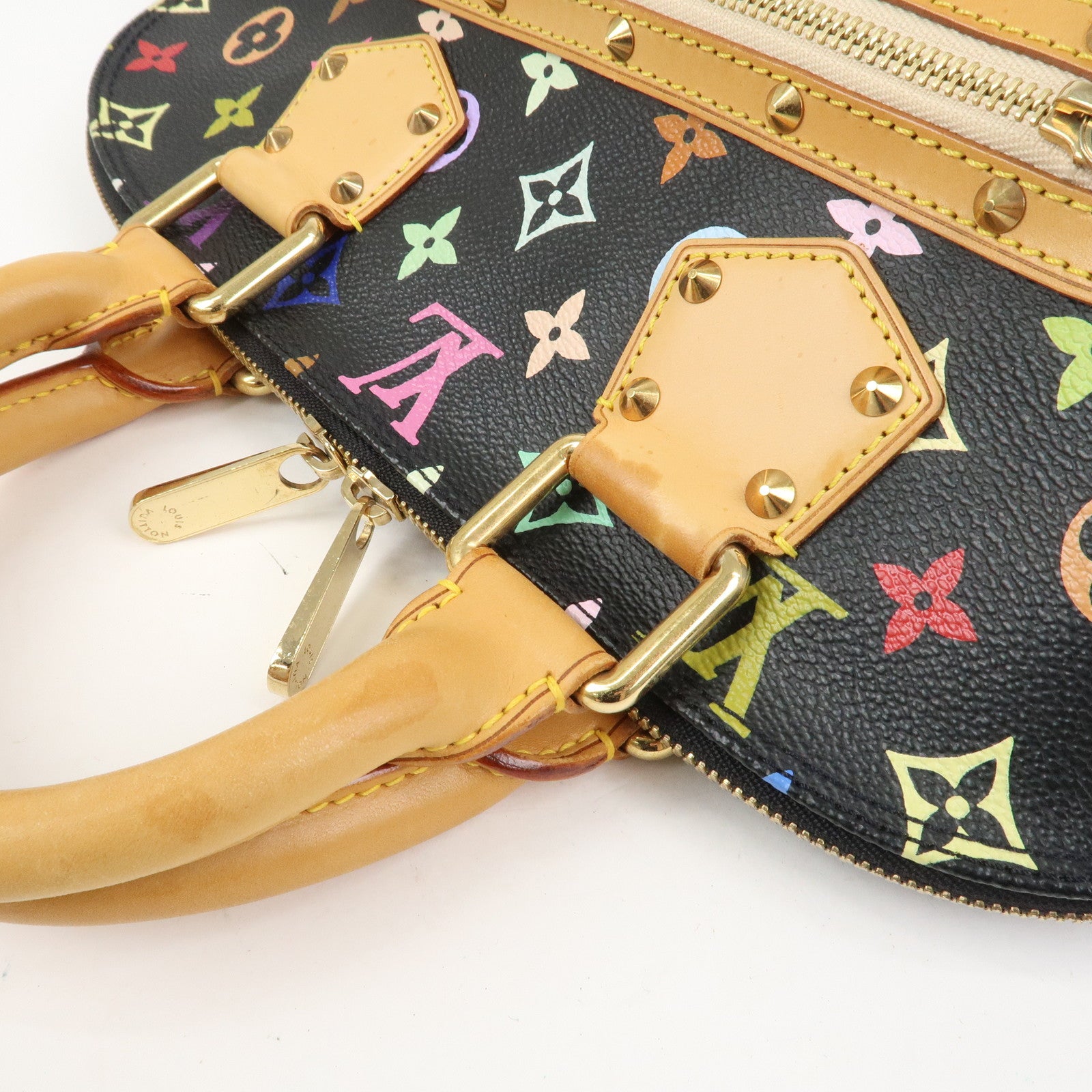 Louis Vuitton Monogram Multicolor Alma Hand Bag Noir M92646