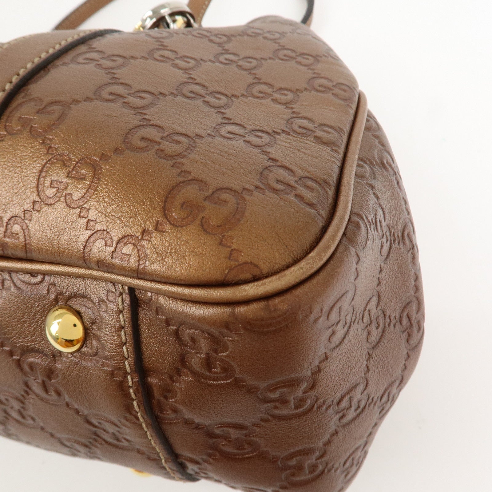 GGUCCI GG Twins Guccissima Leather Tote Bag Bronze 232957