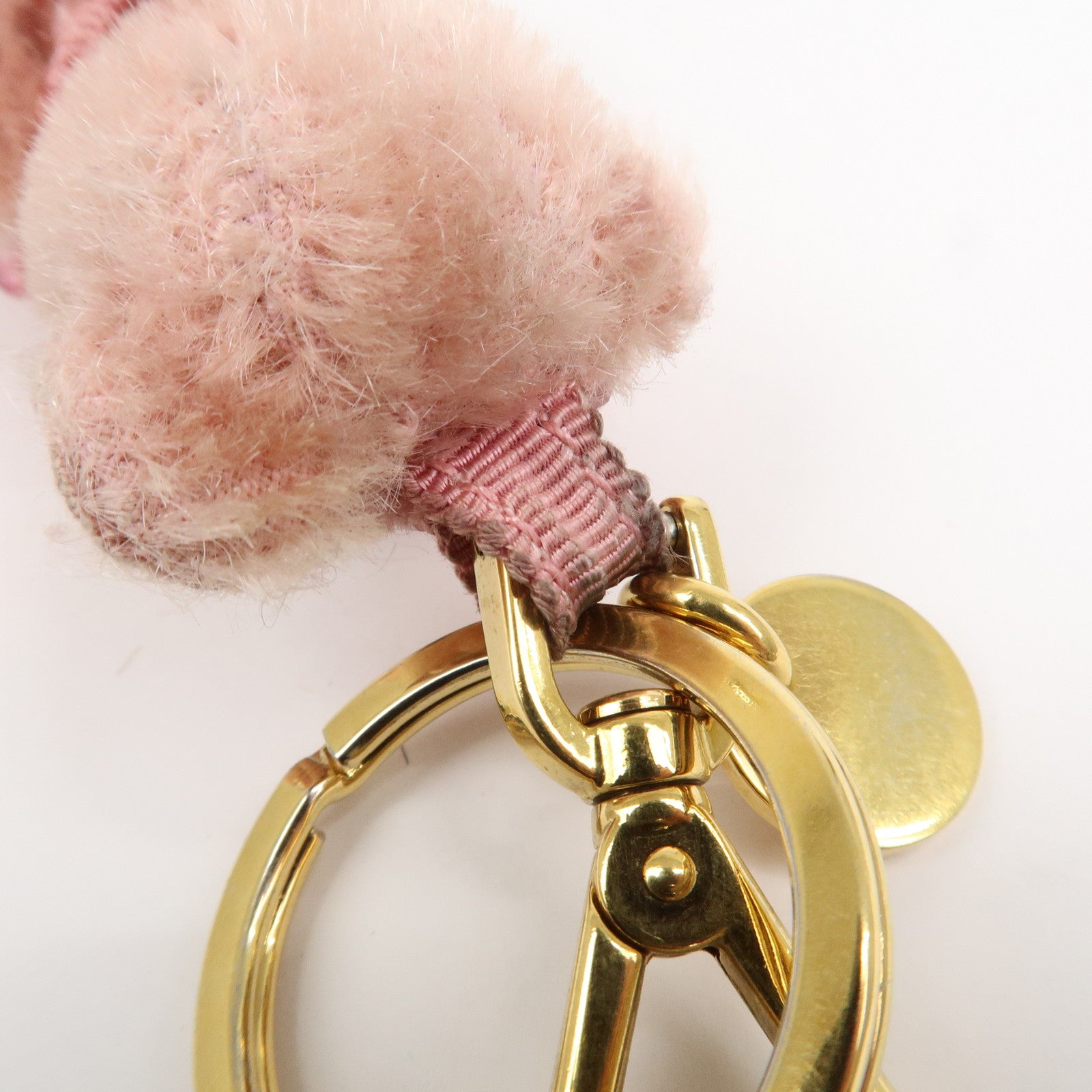 PRADA Logo Bear Motif Bag Charm Key Holder Bijou Pink