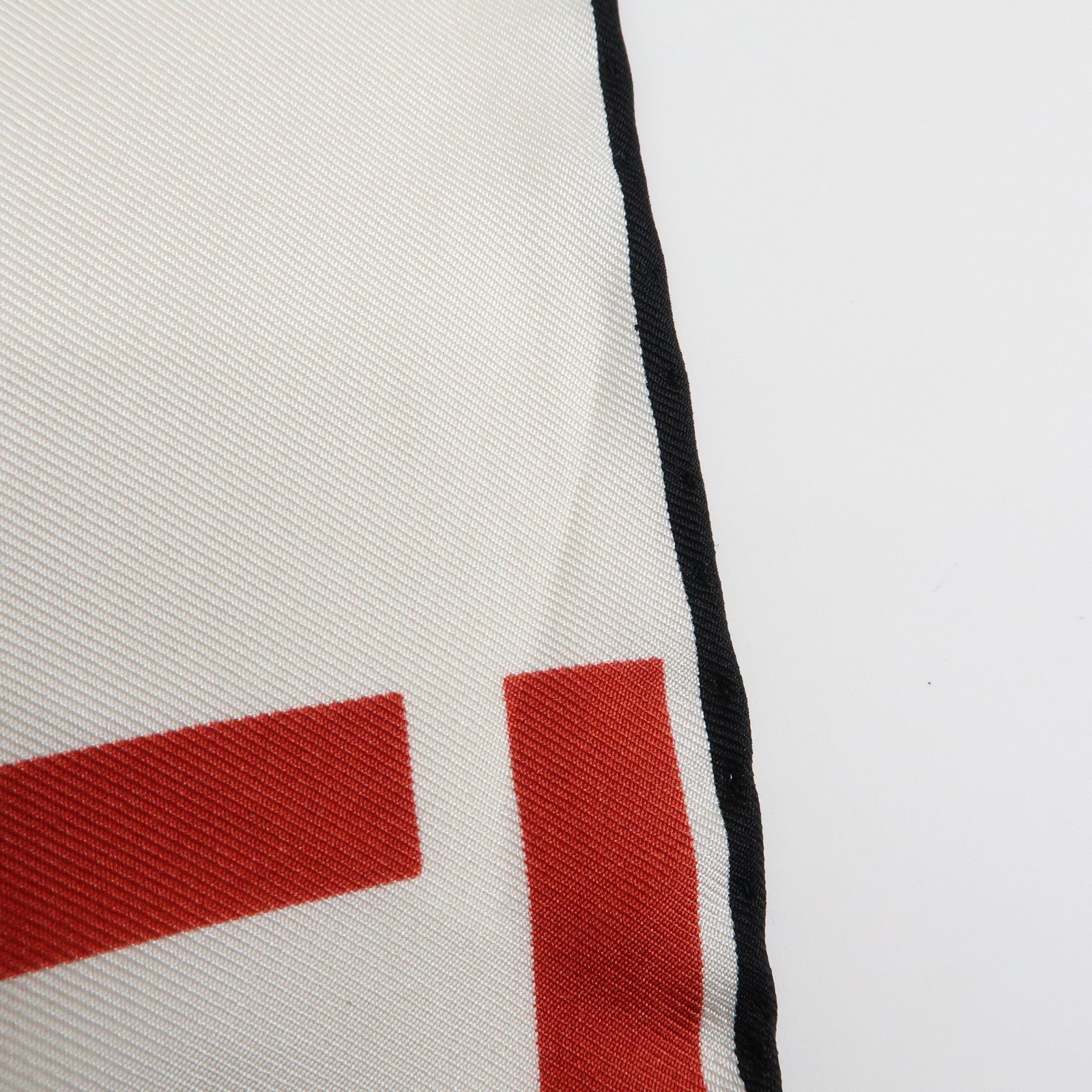 FENDI Zucca Silk 100% Scarf White Black Brown Red