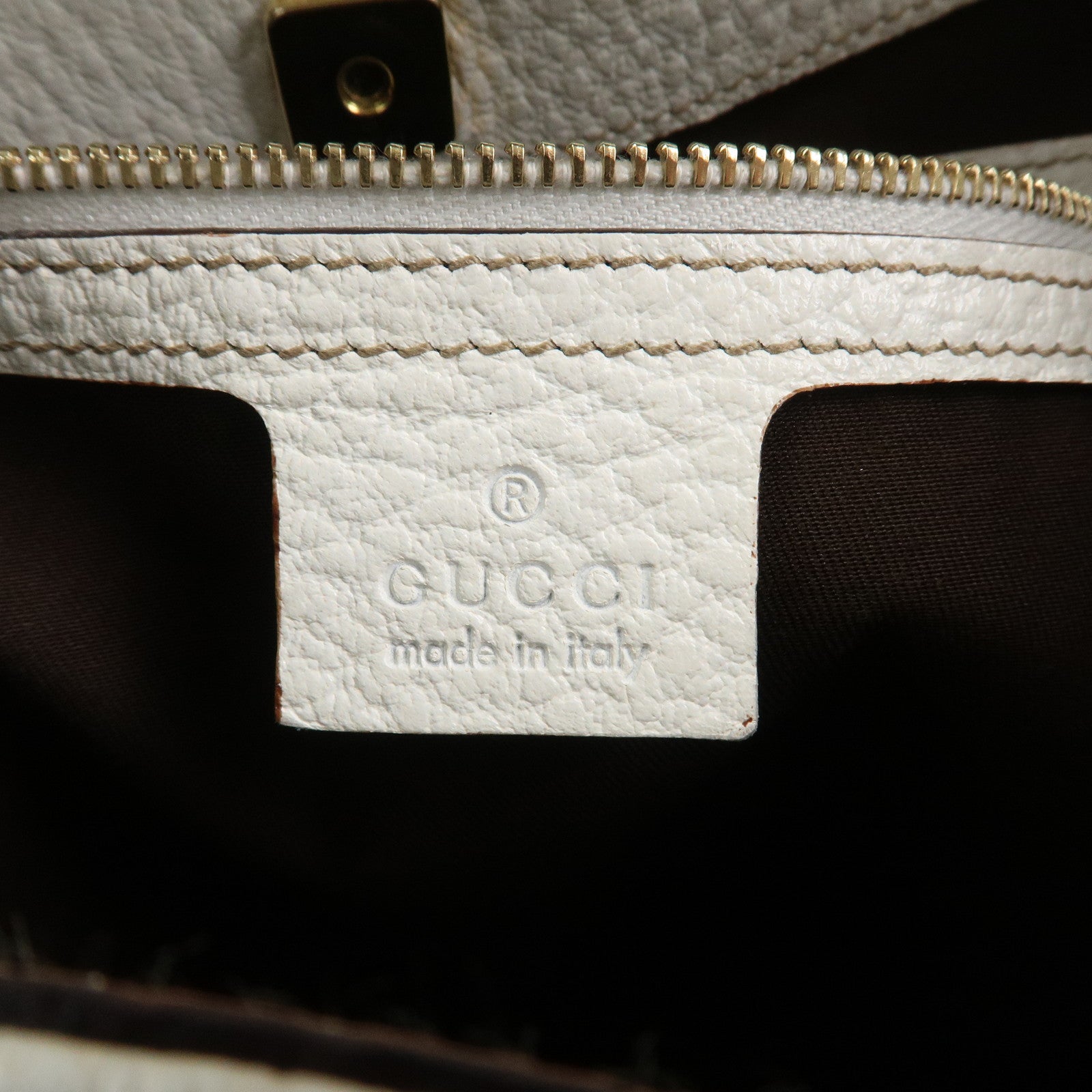 GUCCI Horsebit Leather Shoulder Bag Hand Bag White 137388