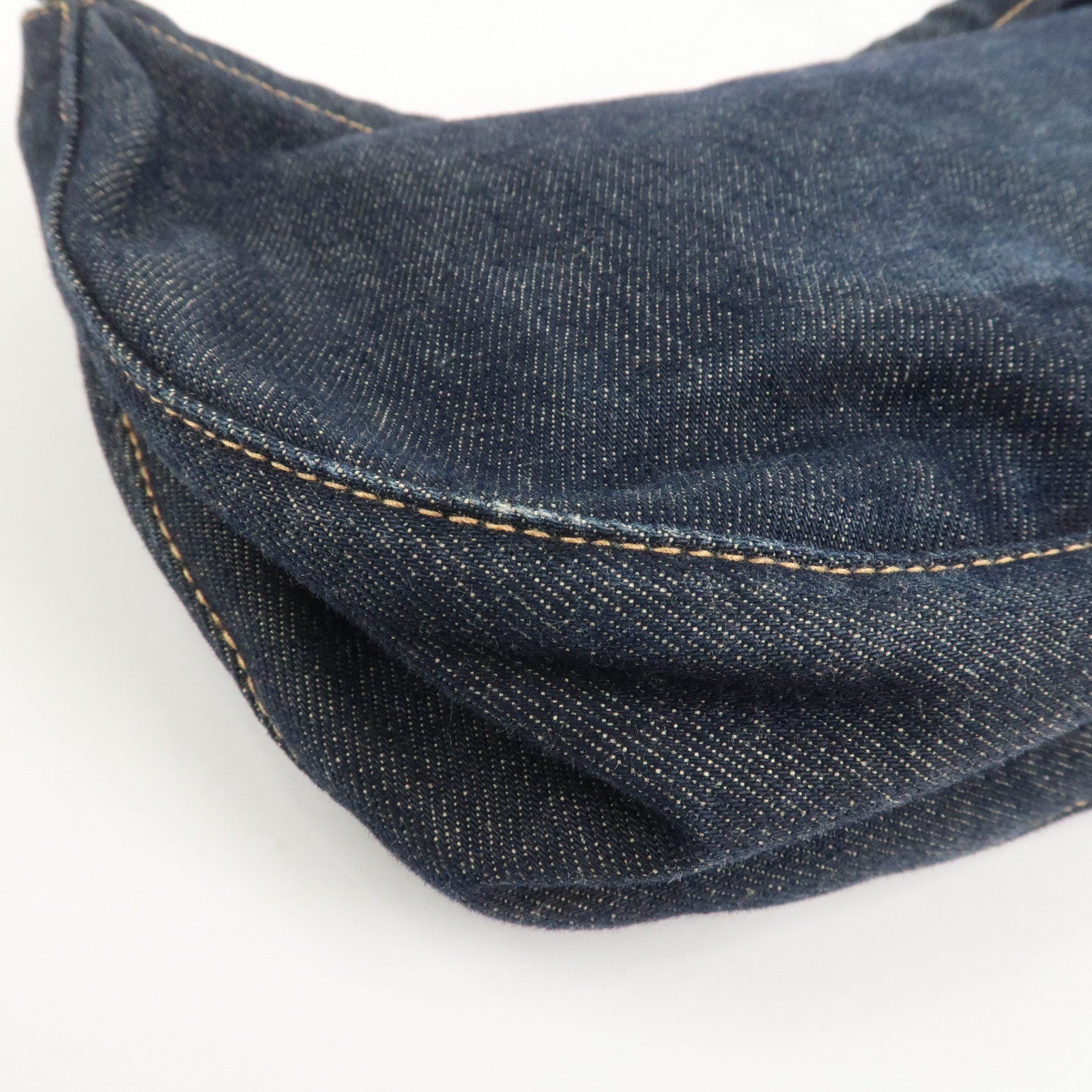 FENDI Denim Shoulder Bag Hand Bag Navy 26736