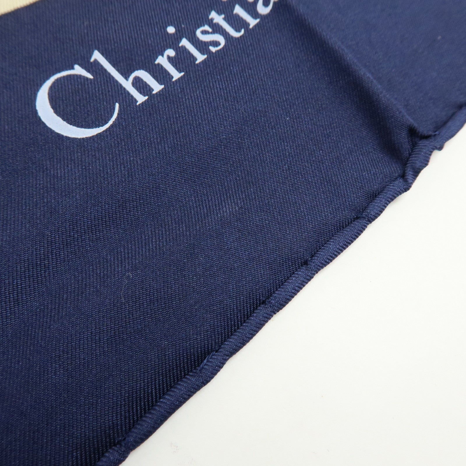 Christian Dior Silk 100% Scarf Flowers Motif Navy Red Orange
