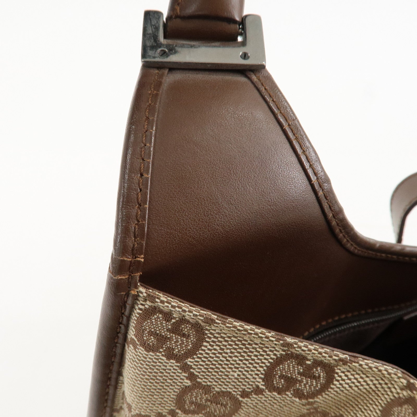 GUCCI Jackie Leather Shoulder Bag Hand Bag Black 002.1067 Used