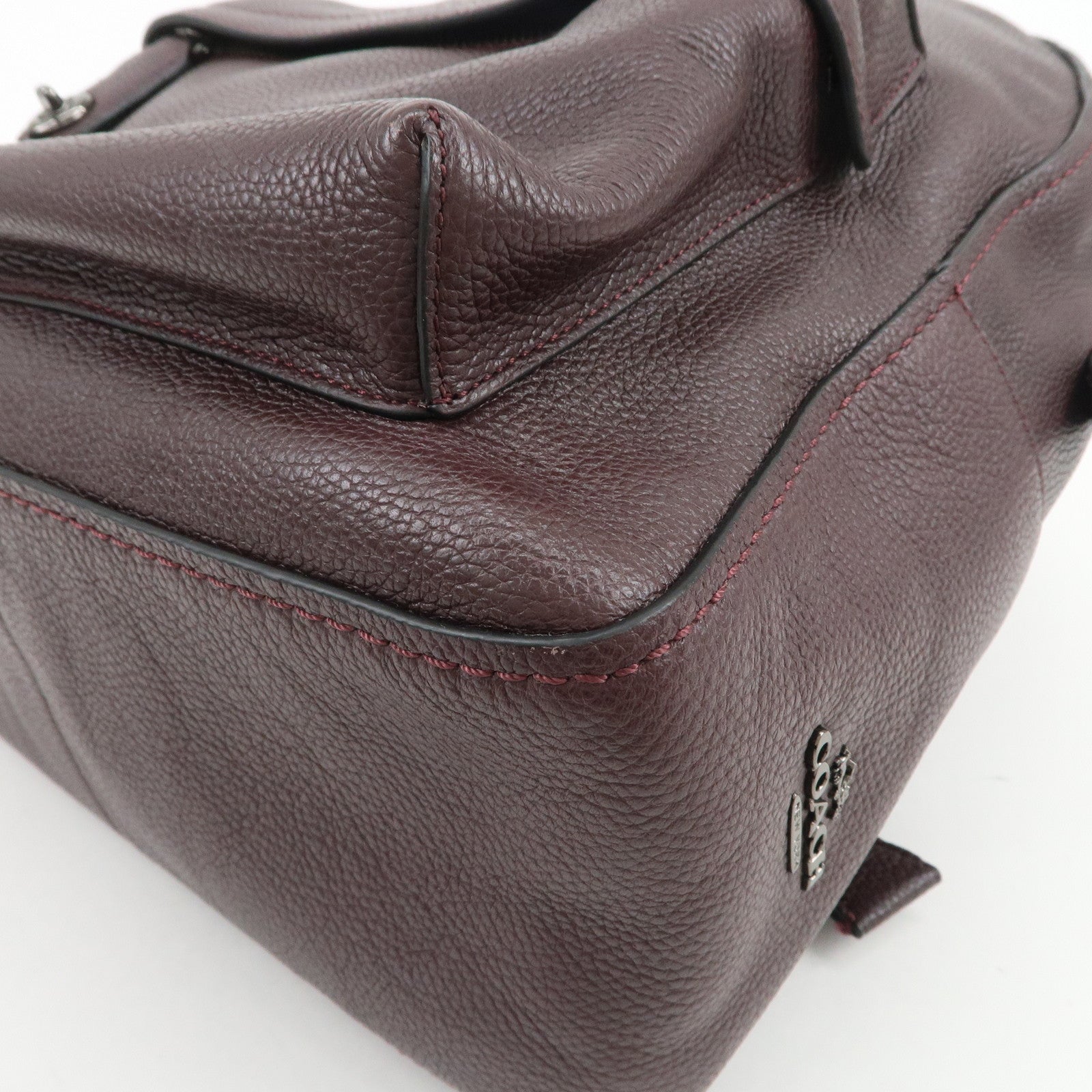 COACH Logo Leather Backpack Rucksack Brown