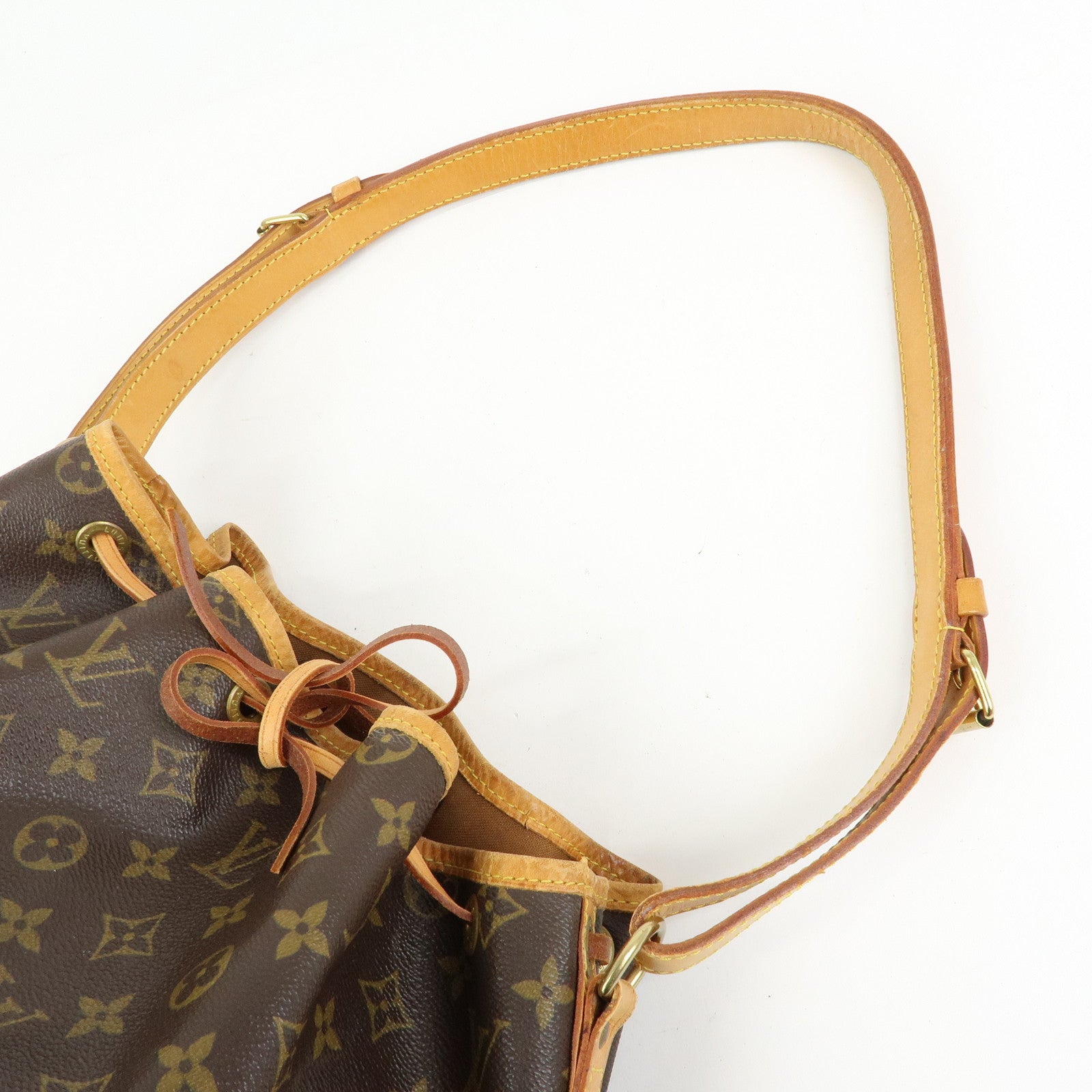 Louis Vuitton Monogram Canvas Leather Noe Shoulder Bag Brown M42224
