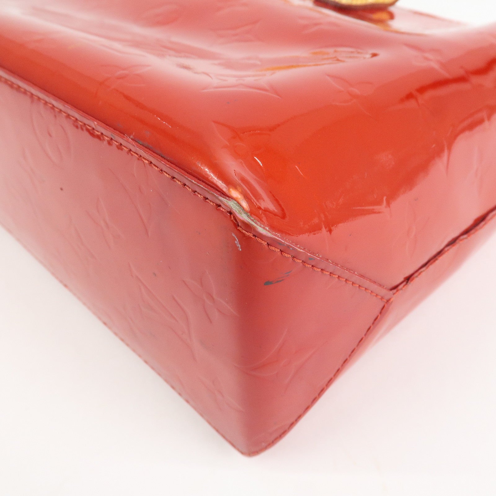 Louis Vuitton Monogram Vernis Lead PM Hand Bag Rouge M91088
