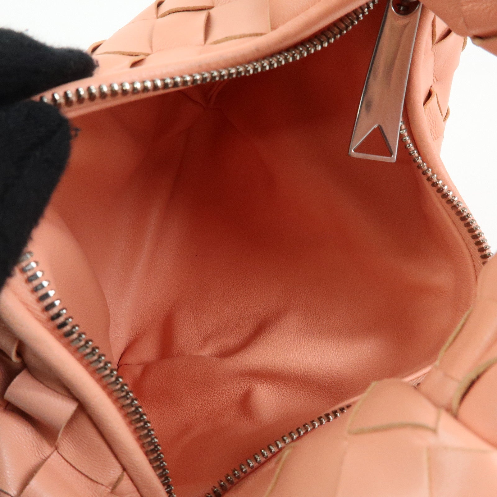 BOTTEGA VENETA Mini Jodie Intrecciato Leather Hand Bag Pink