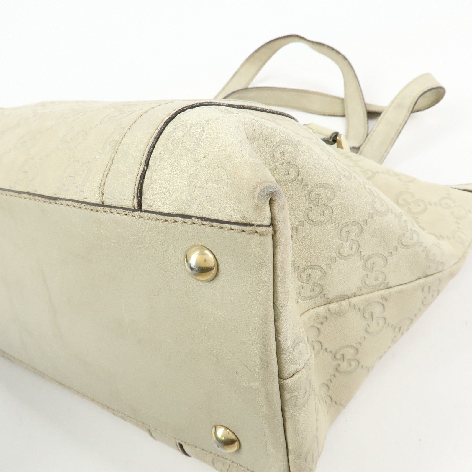 GUCCI Abbey GG Canvas Tote Bag Shoulder Bag White 141470