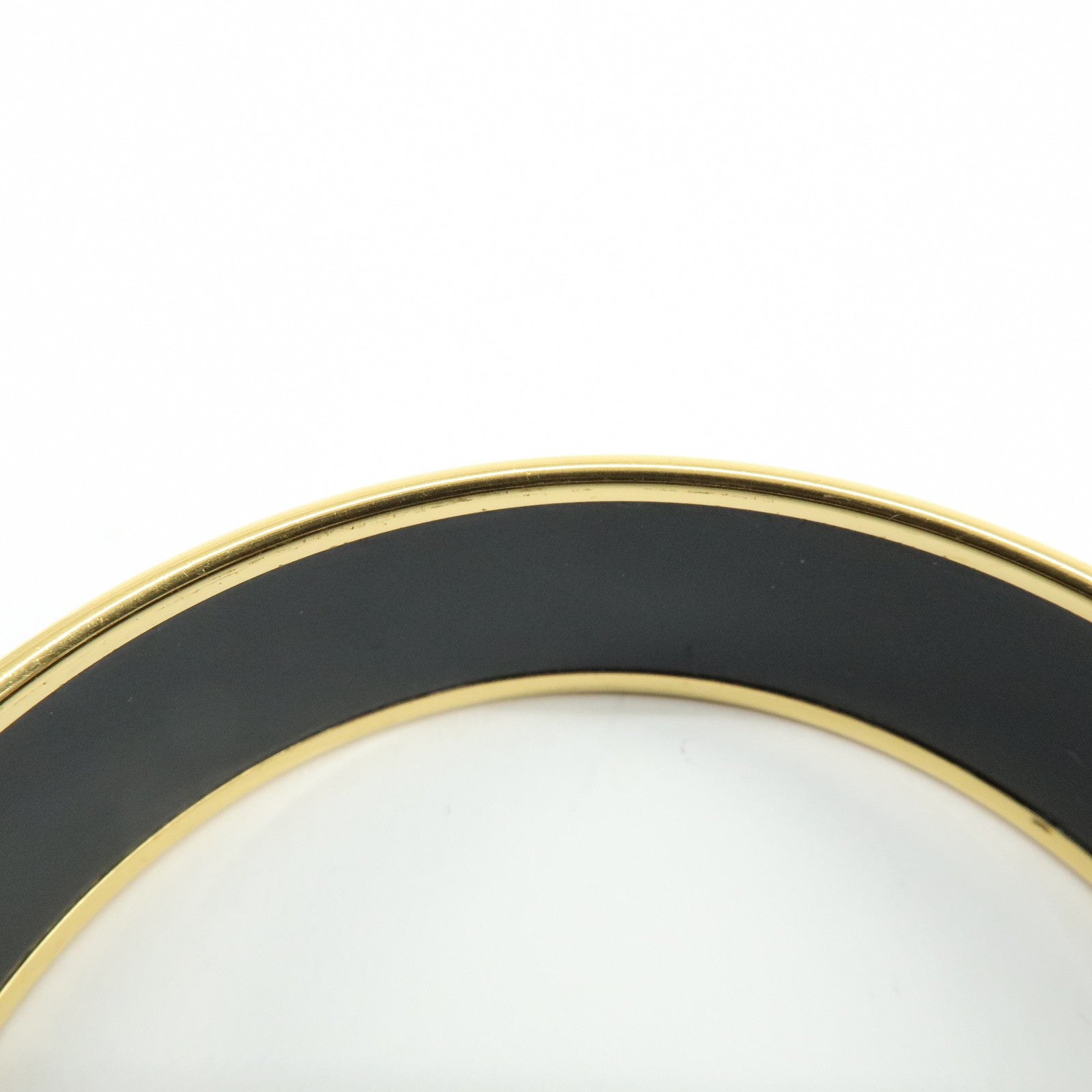 HERMES Email GM Gold Plated Bangle Bracelet Blue Multicolor