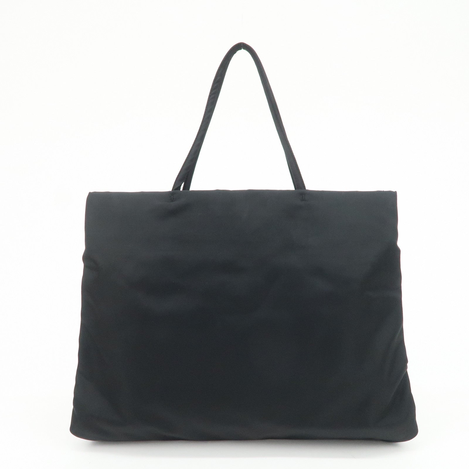 PRADA Triangle Logo Nylon Tote Bag Hand Bag Black B9024