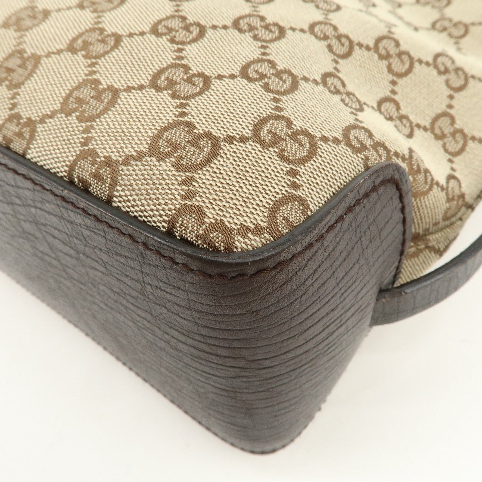 GUCCI GG Monogram Canvas Leather Tote Bag Shoulder Bag Beige 107757
